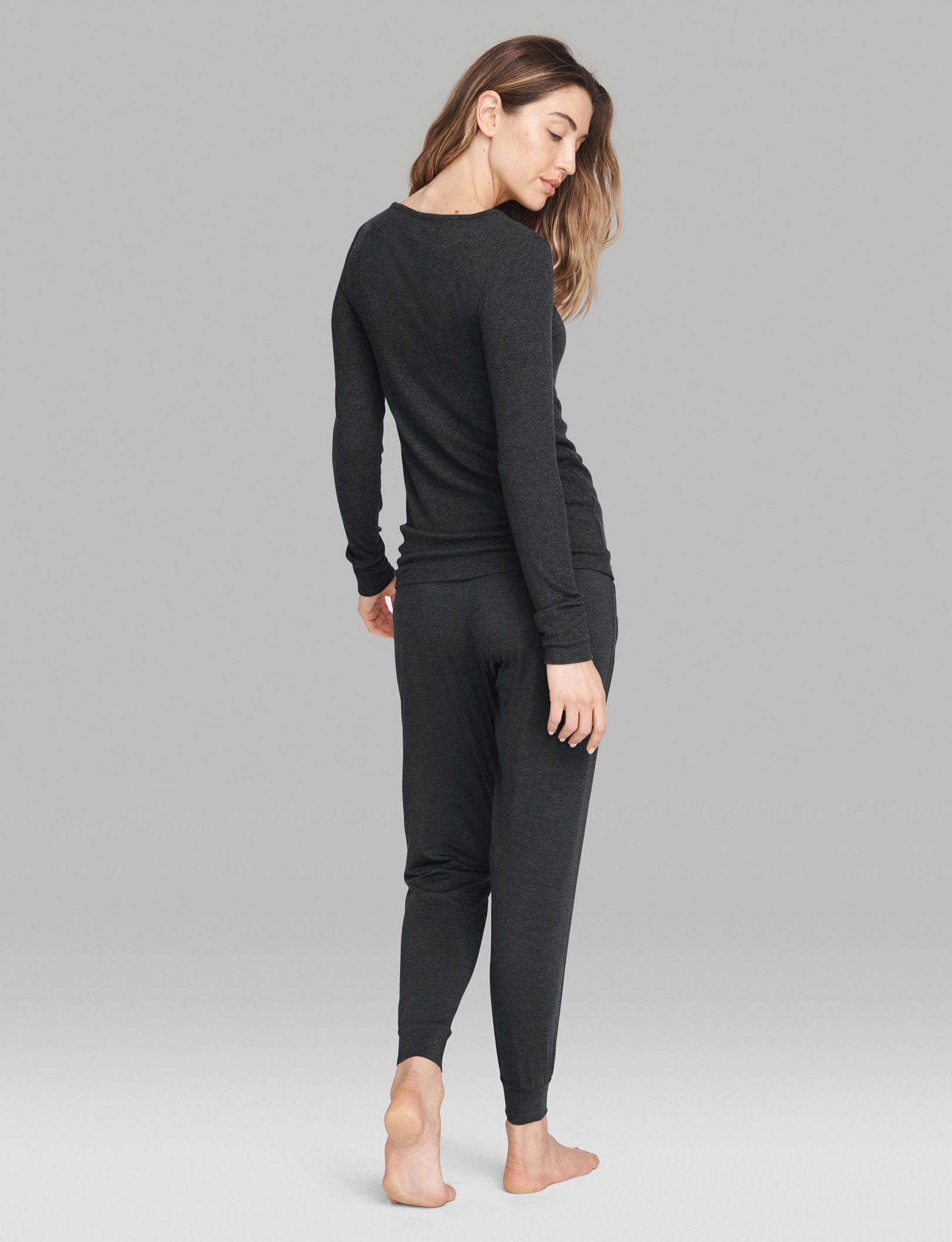 Women's Casual Henley Long Sleeve Shirt - Soft Cotton Relaxed Fit T-Shirt for Lounge, Sleep & Everyday Wear