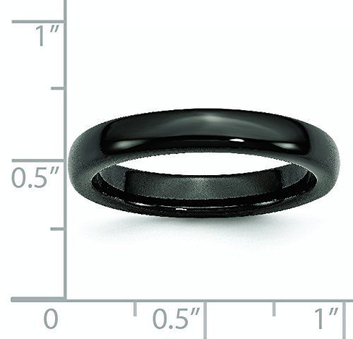 Men's Black Ceramic 4mm Polished Wedding Band Ring - Durable & Scratch Resistant for Everyday Wear, Anniversary & Special Occasions