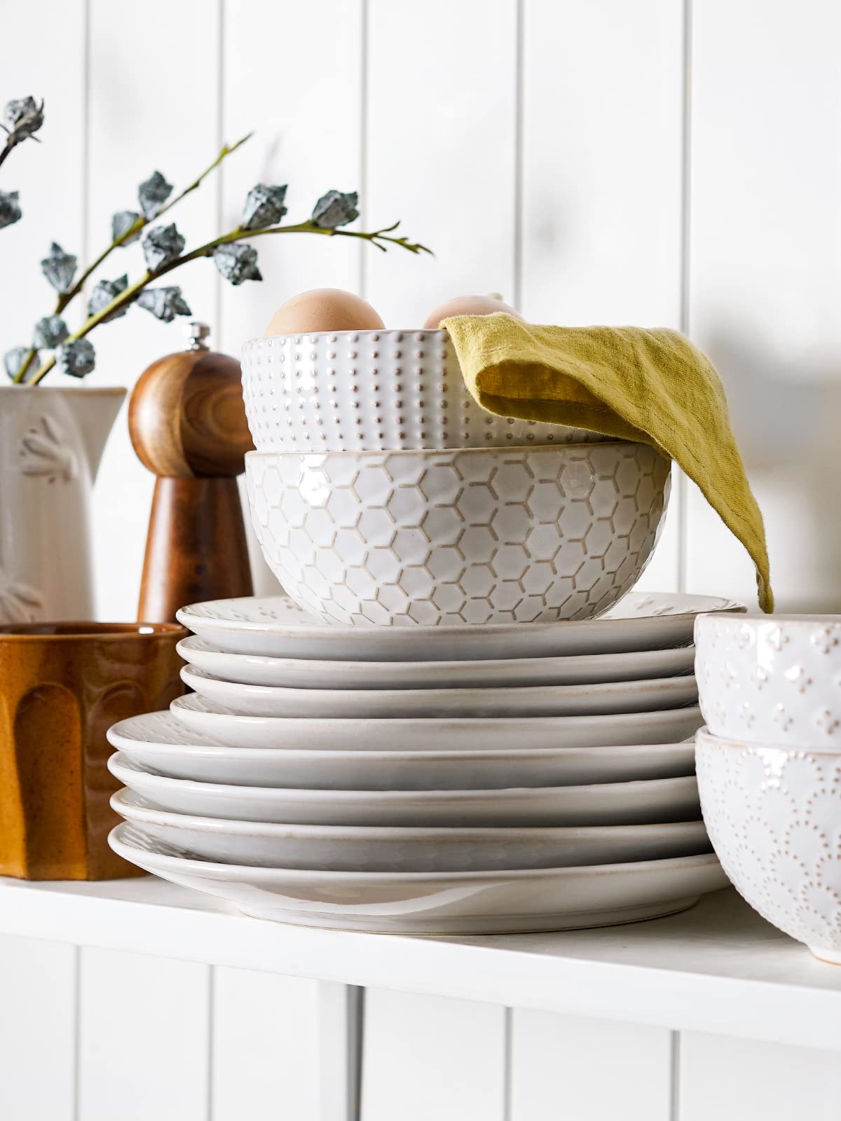 LE TAUCI 12-Piece Ceramic Dinnerware Set - 4x (10