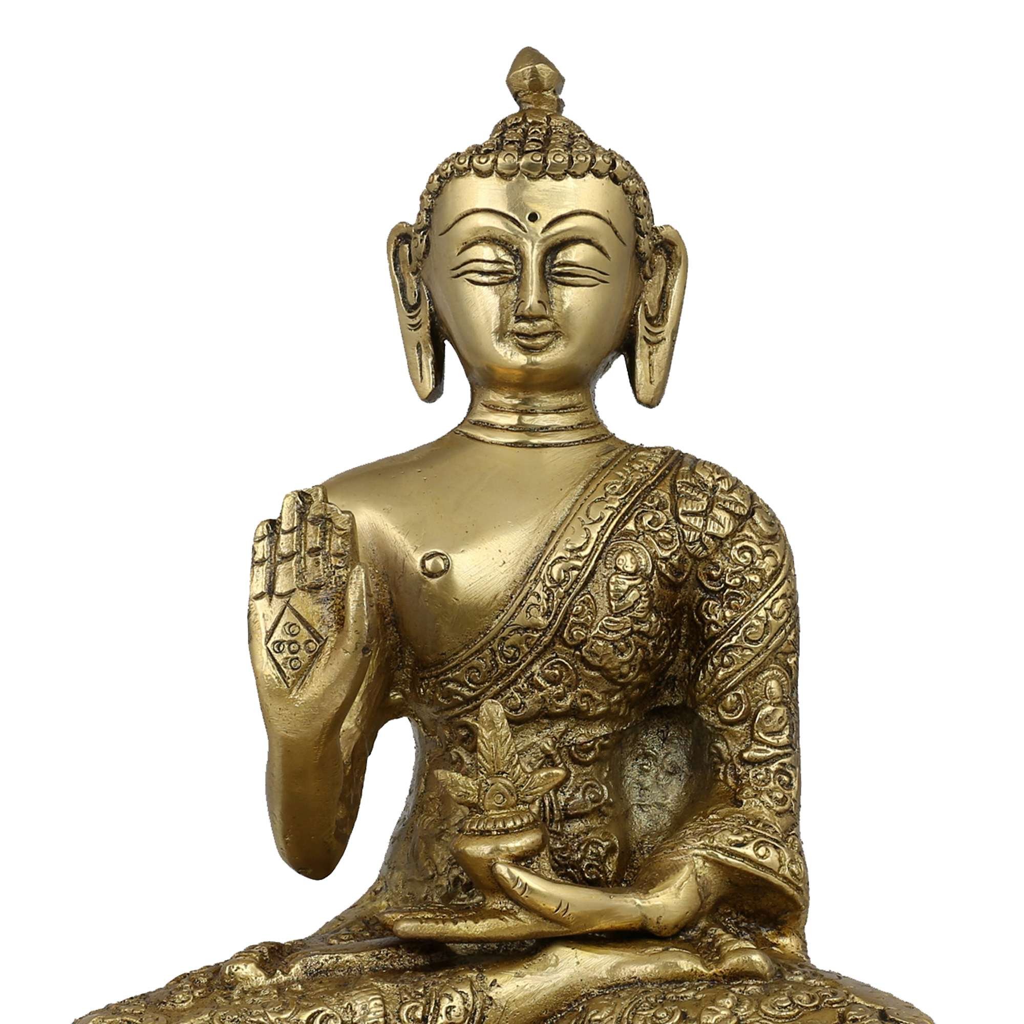 9 Inch Protection Buddha Statue - Handcrafted Buddhist Decor for Home & Office, Spiritual Gift for Meditation & Blessing | Perfect for Altars, Yoga Studios & Peaceful Spaces