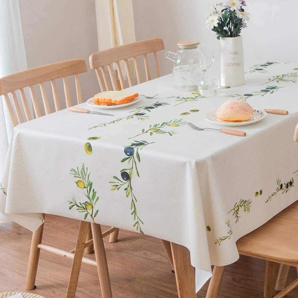 Premium Heavy Duty Vinyl Tablecloth - Waterproof, Wipeable PVC Table Cover for Kitchen & Dining - 54