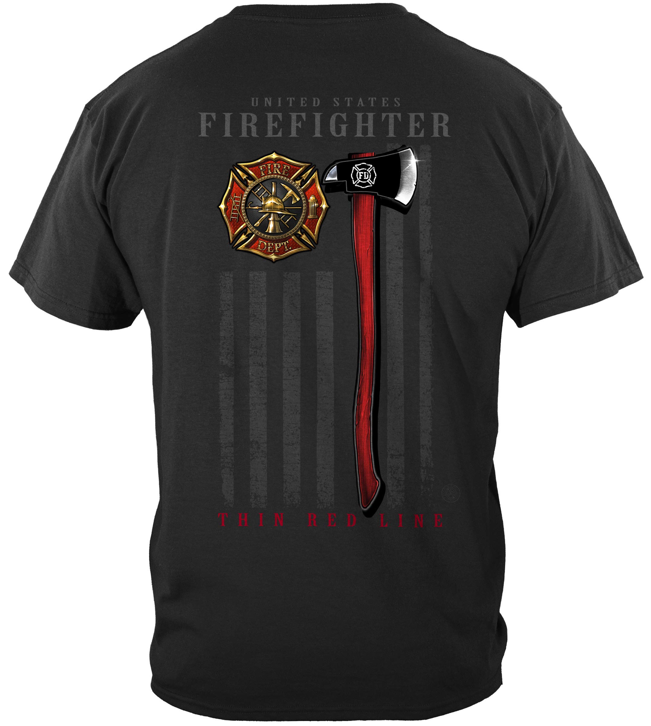 Erazor Bits Firefighter T-Shirts - 100% Cotton American Fire Department Tees for First Responders & EMS Crews - Comfortable Workwear for Firehouse, Training & Community Events