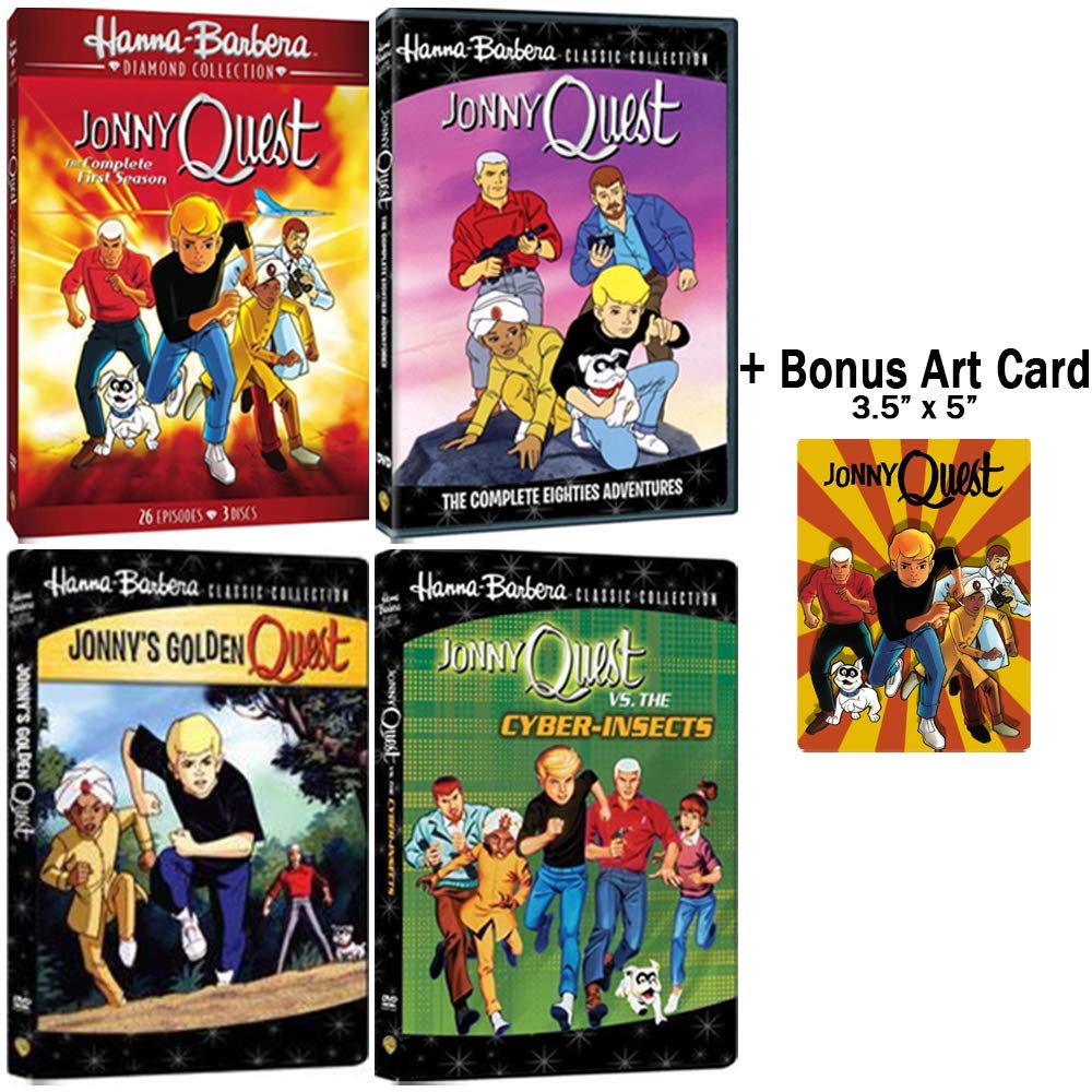 Jonny Quest: Complete Hanna-Barbera Original & Sequel Series - 39 Episodes + 2 Movies (Golden Quest / Cyber Insects) + Bonus Art Card | Classic Animated Adventure for Kids & Adults | Perfect for Family Movie Nights & Cartoon Collectors