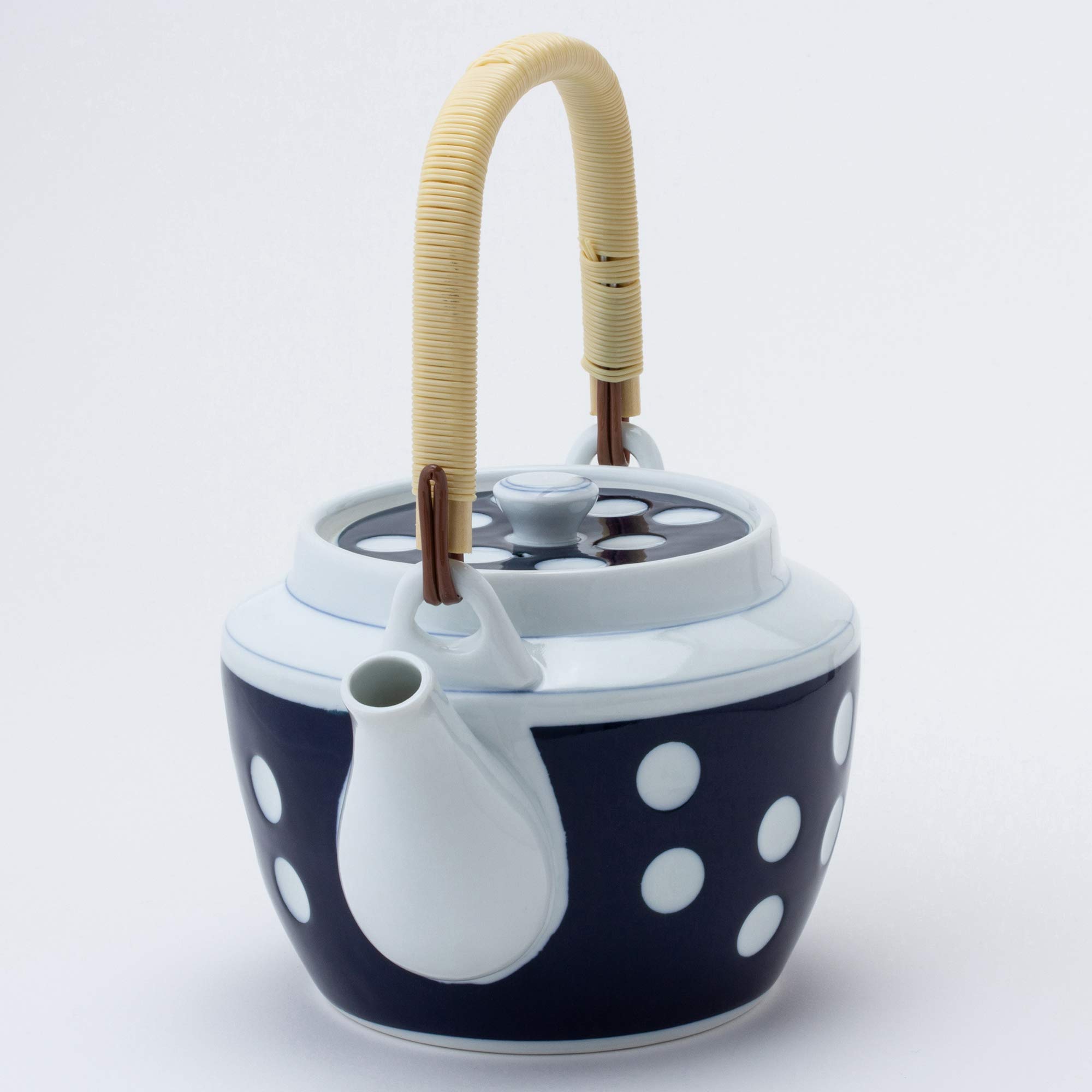Saikai Pottery 23186 Arita Ware Japanese Ceramic Pot with Polka Dot Pattern - No. 6 - Perfect for Tea Ceremony, Home Decor & Gift Giving