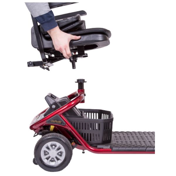 Golden Technologies LiteRider 4 Wheel Mobility Scooter GL141 - Lightweight Foldable Electric Scooter for Adults & Seniors - Indoor & Outdoor Use for Shopping, Travel, and Daily Mobility