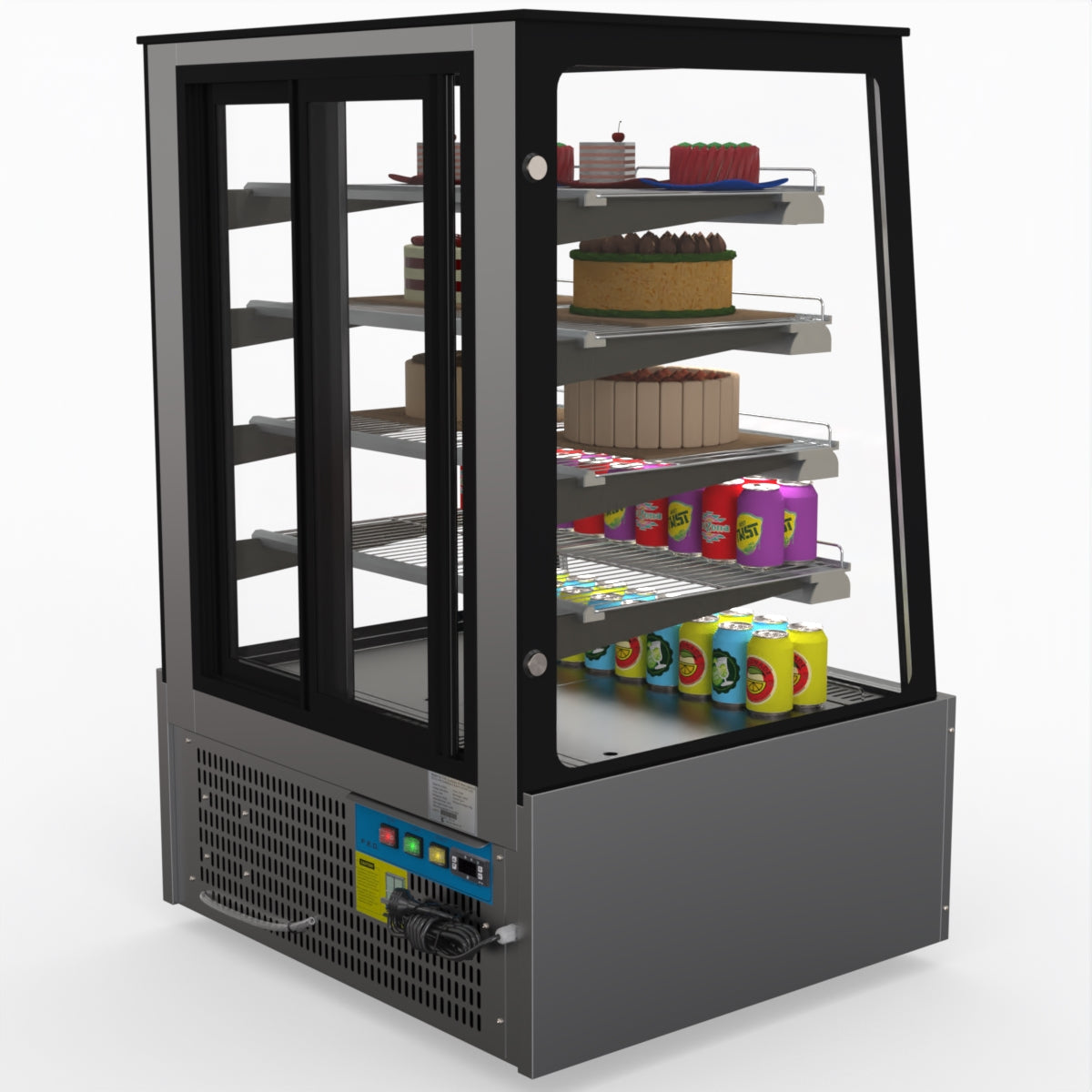 Bonvue Deluxe Chilled Display Cabinet SLP830C - Commercial Refrigerated Showcase for Restaurants, Bakeries & Cafes - Perfect for Displaying Cakes, Pastries & Cold Drinks