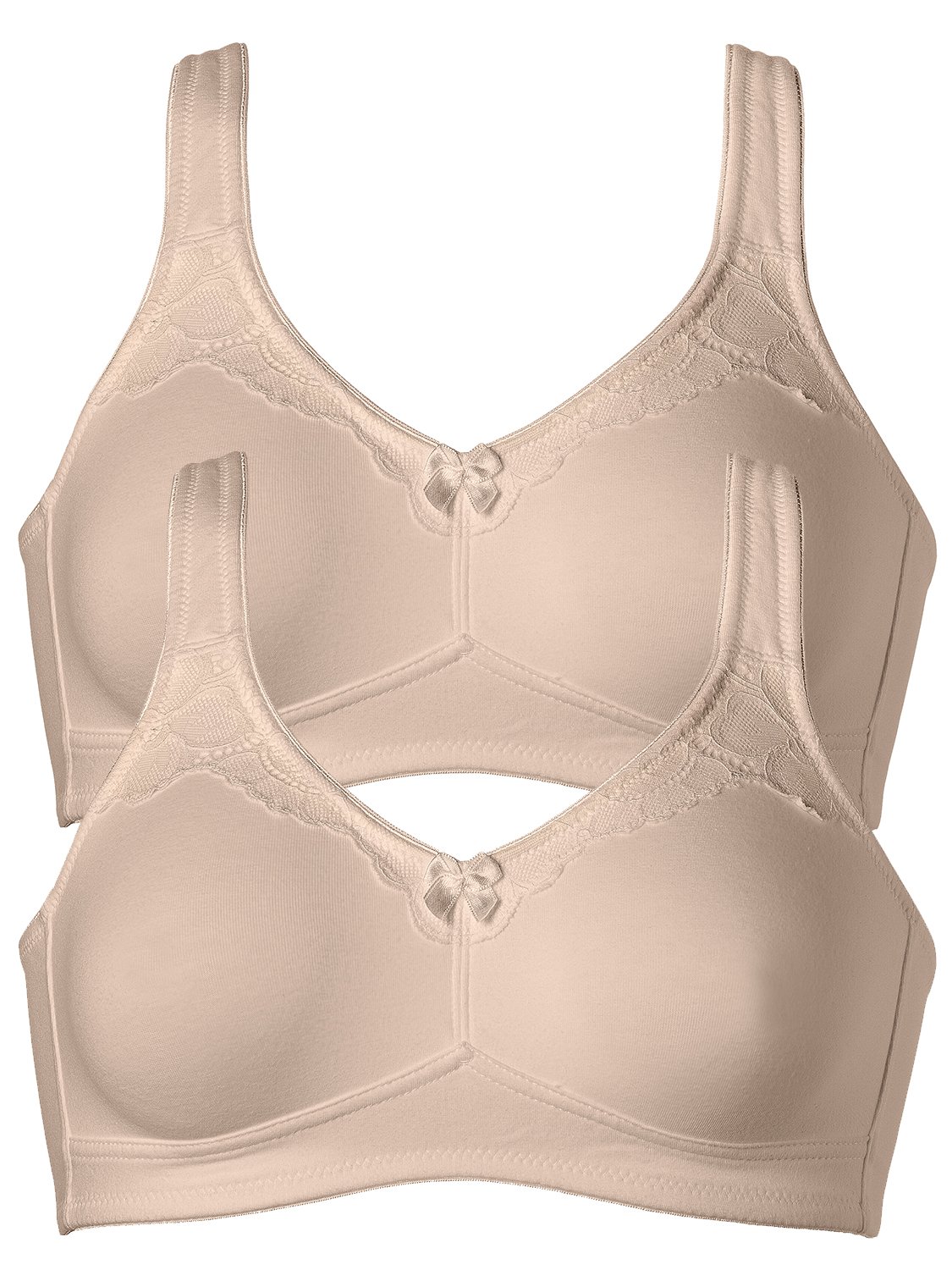 Naturana Women's Soft Bras Pack of 2 - Comfortable Wireless Bras for Everyday Wear - Perfect for Yoga, Lounge & Sleep