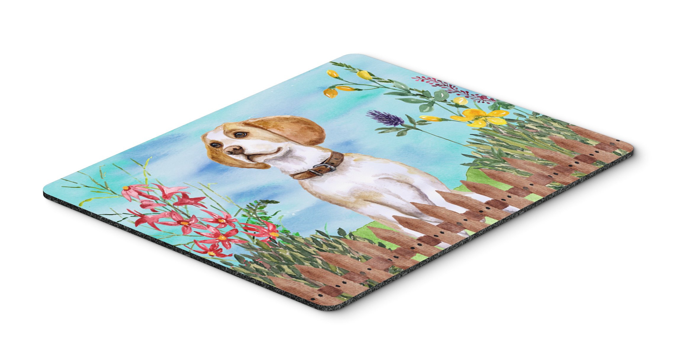 Beagle Spring Mouse Pad - Large Washable Non-Slip Desk Mat for Home Office, Gaming & Computer Work | Cute Dog Design Hot Pad & Trivet for Kitchen | Perfect Gift for Pet Lovers & Work From Home