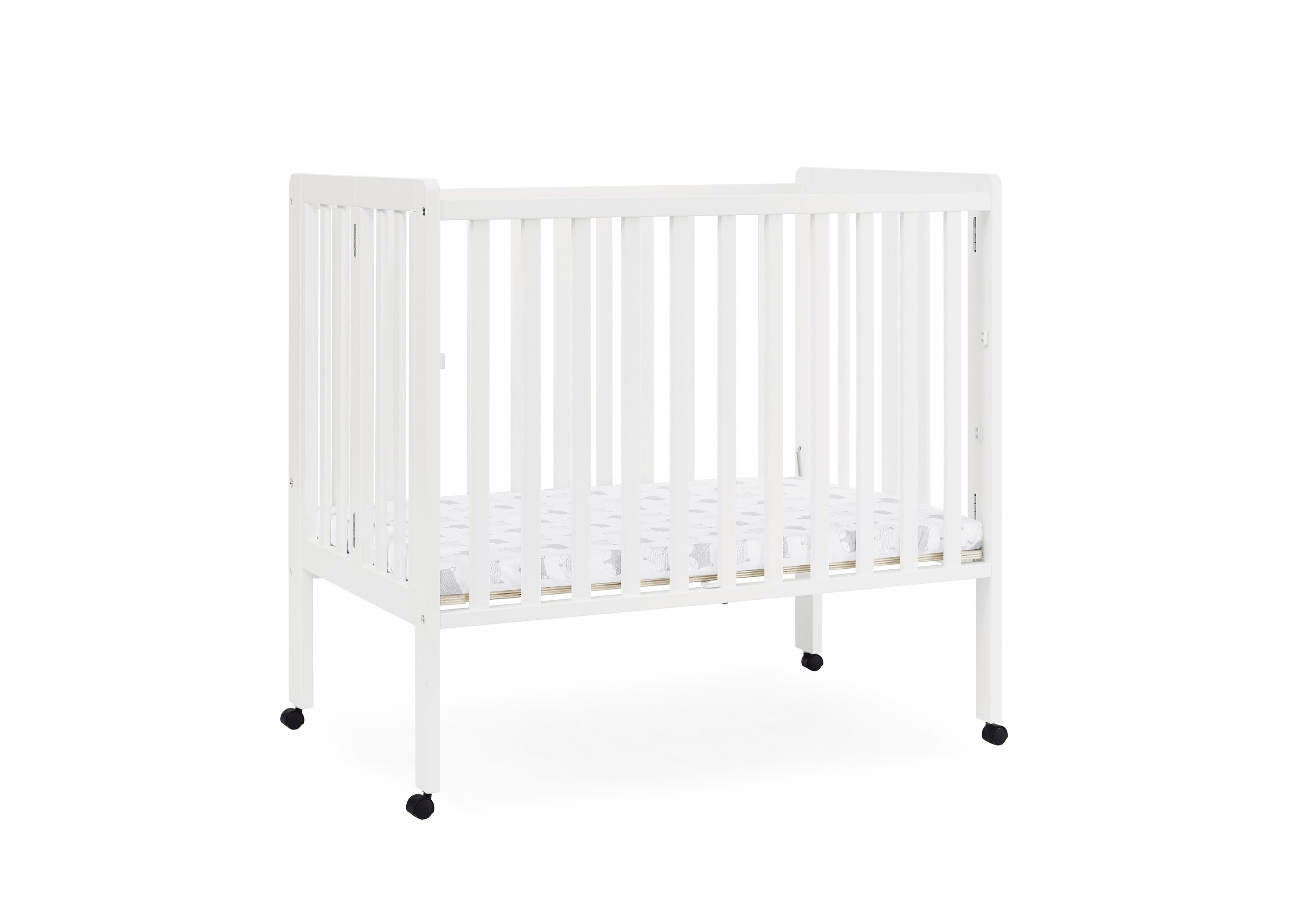 Lee Portable Folding Mini Crib with 1.5 Inch Mattress - Lightweight Travel Crib for Babies & Toddlers - Perfect for Home, Travel, and Daycare Use