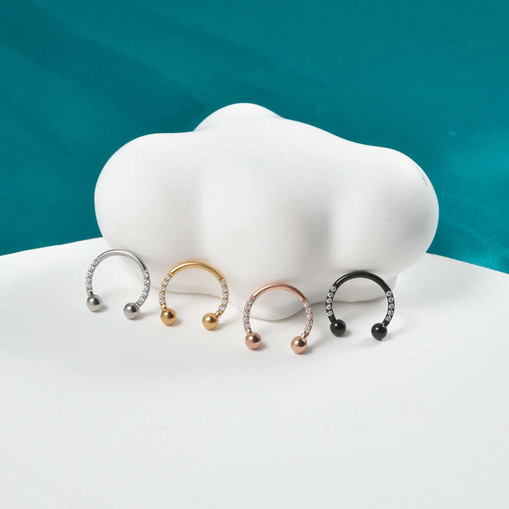 16G U-Shaped Nose Ring & Ear Bone Ring - Surgical Steel Body Jewelry | DL5161 for Cartilage Piercing & Septum Nose Rings