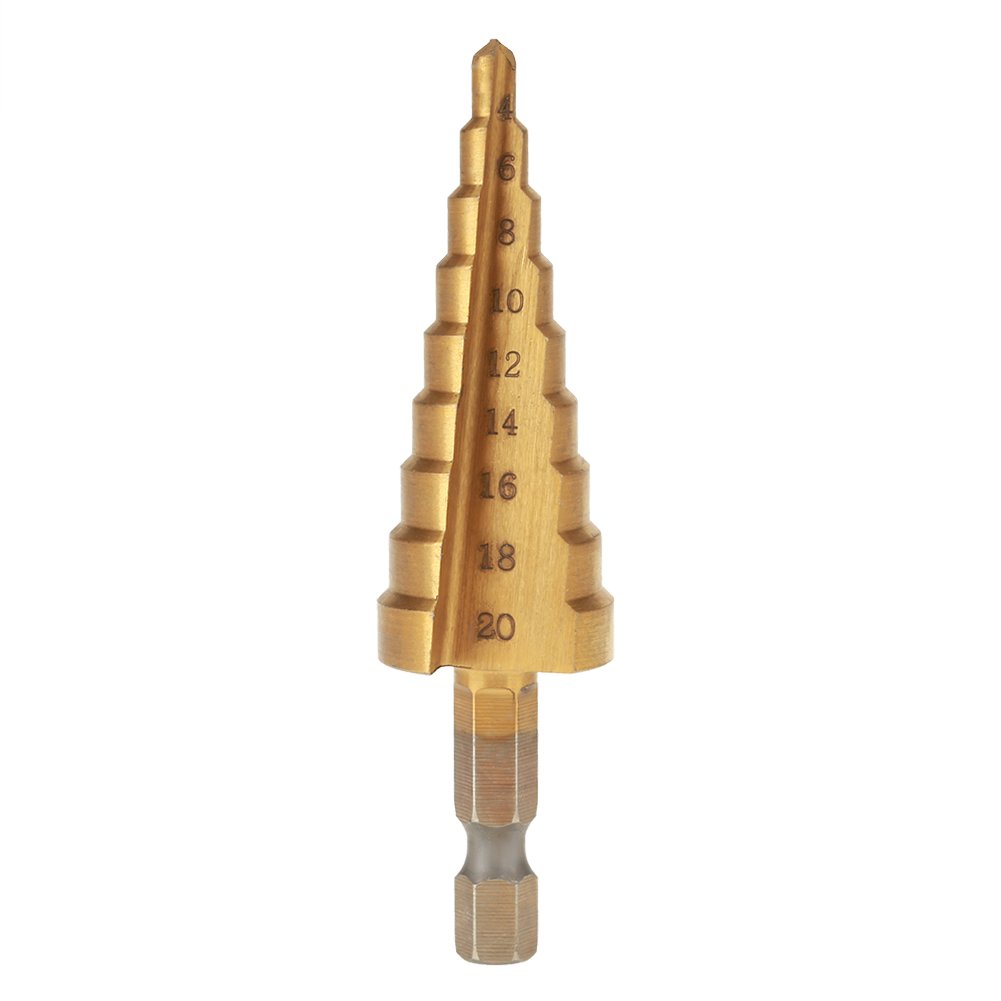Fdit HSS Step Drill Bit Set (4-20mm) - High-Speed Steel Multi-Size Hole Cutter for Metal, Wood & Plastic | Perfect for DIY Projects, Home Repairs & Professional Use
