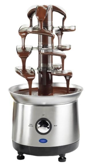 4-Tier Stainless Steel Electric Chocolate Fountain Machine - 2.5lb Capacity for Chocolate, Cheese, Sauces & Liqueurs - Perfect for Weddings, Birthday Parties & Christmas Gifts - Ideal for Dessert Buffets, Holiday Entertaining & Special Events