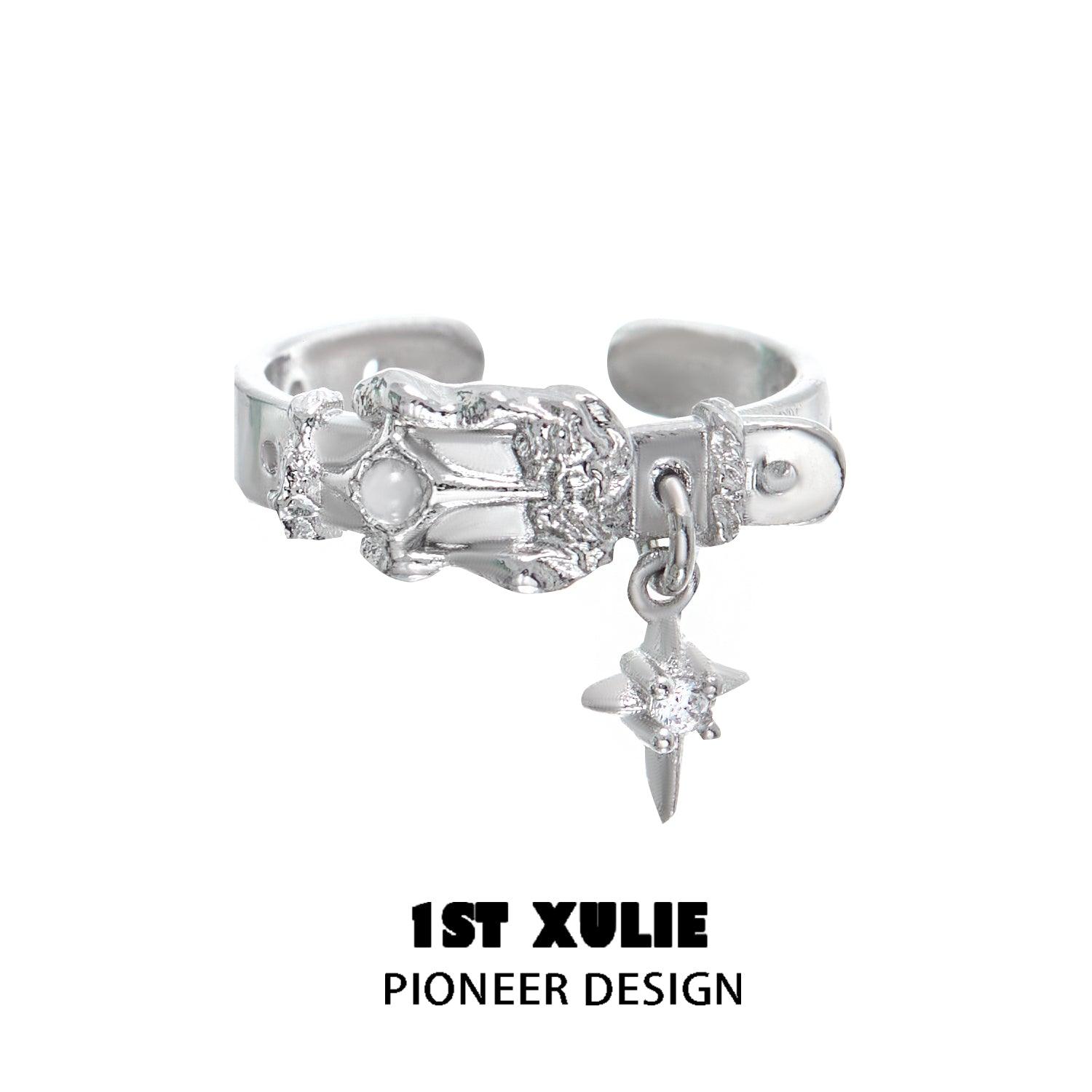 Star Trails Adjustable Opening Ring - S925 Sterling Silver with 24K Gold Plating - Elegant Girdle Shaped Design - Perfect for Everyday Wear, Gifts & Special Occasions