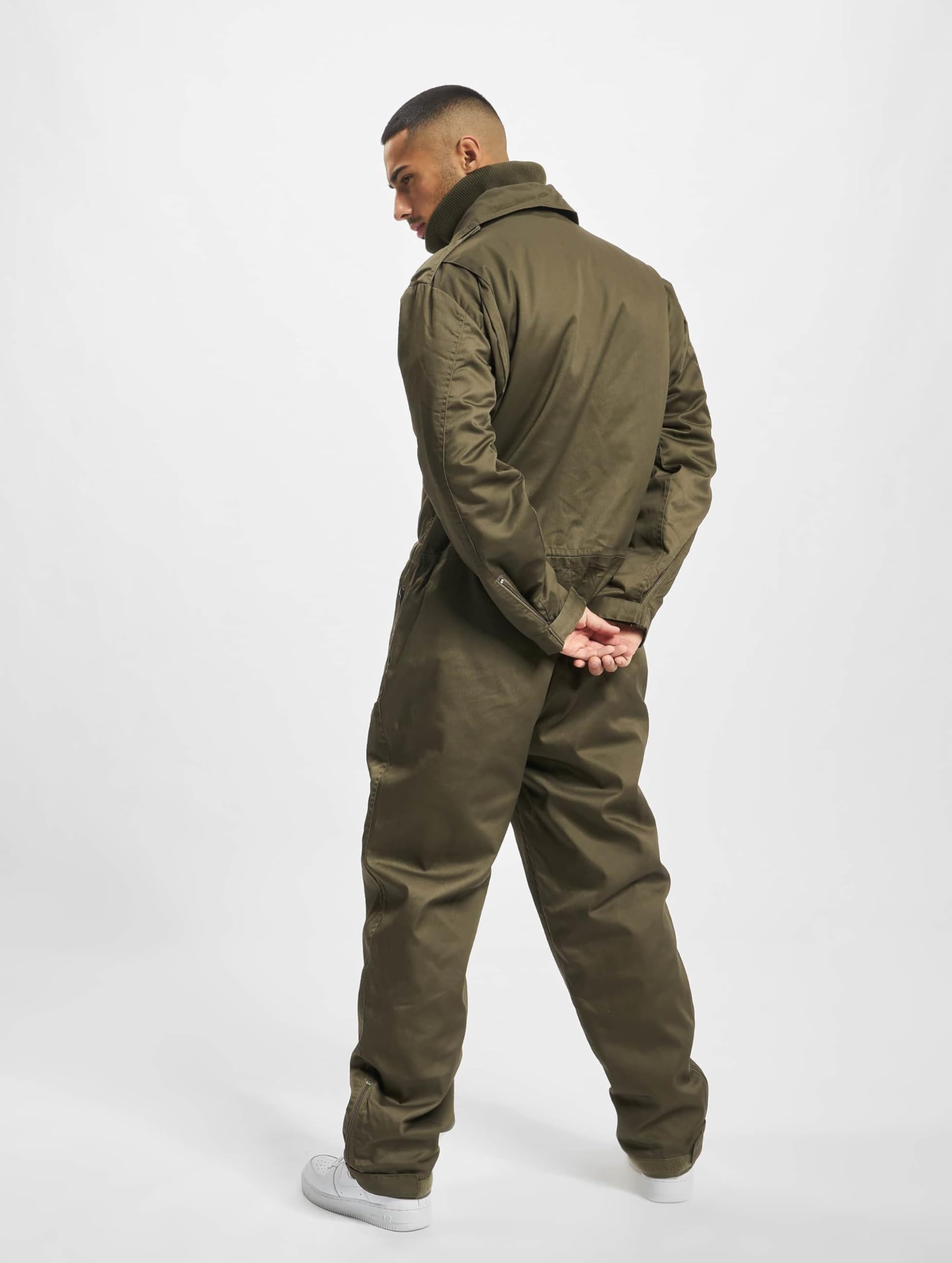 Panzerkombi Men's Work Overalls - Durable Olive Green Coveralls for Construction, Farming & Outdoor Work - Heavy Duty Workwear with Multiple Pockets
