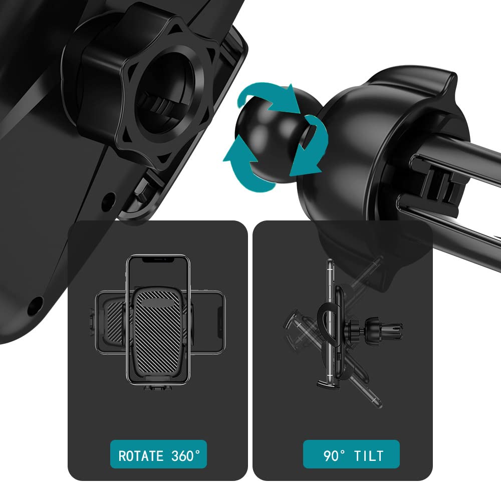 Universal Car Phone Holder Mount - Long Arm, Thick Case & Big Phone Compatible - Hands-Free Dashboard, Windshield & Air Vent Phone Mount for iPhone, Samsung & All Smartphones - Perfect for Commuting, Road Trips & GPS Navigation