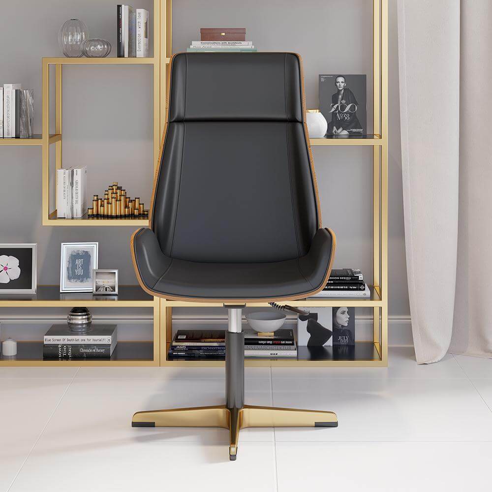 Premium Leather Modern Home Office Chair - Ergonomic High Back Executive Desk Chair with Lumbar Support - Perfect for Working from Home, Gaming & Conference Rooms