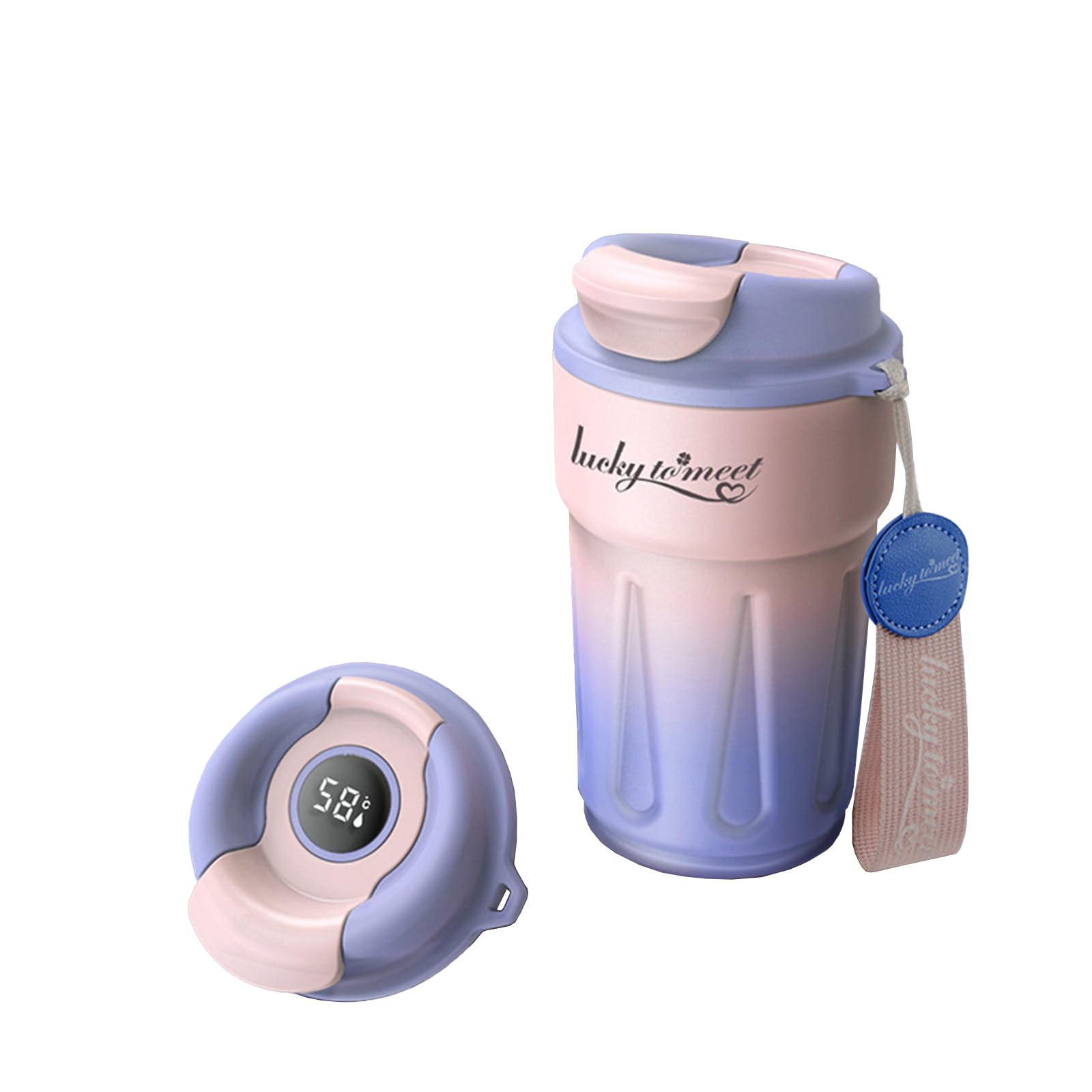Smart Insulated Coffee Tumbler with Temperature Display - Perfect for Travel & Car Commutes