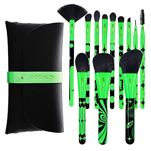 Premium 12-Piece Synthetic Makeup Brush Set for Concealer, Eyeshadow & Blending - GOTHLO Meta-Universe Cosmetic Brushes - Perfect for Professional Makeup Artists & Beauty Enthusiasts