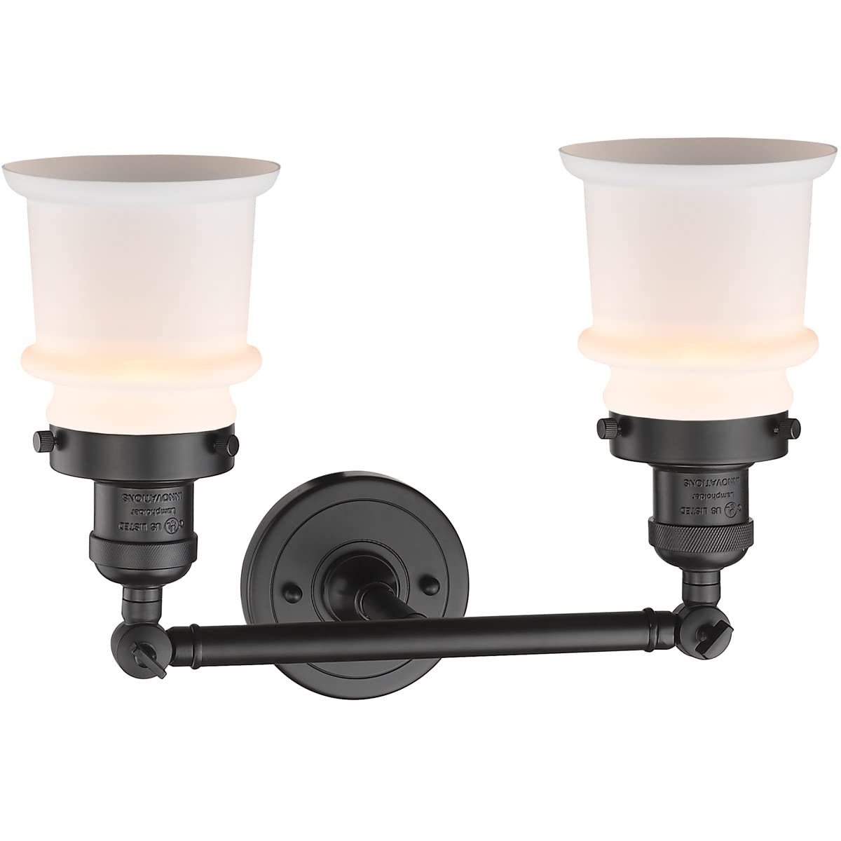 Franklin Restoration Collection 2-Light Bath Vanity Fixture in Oil Rubbed Bronze - Small Canton LED Bathroom Lighting for Modern & Traditional Homes