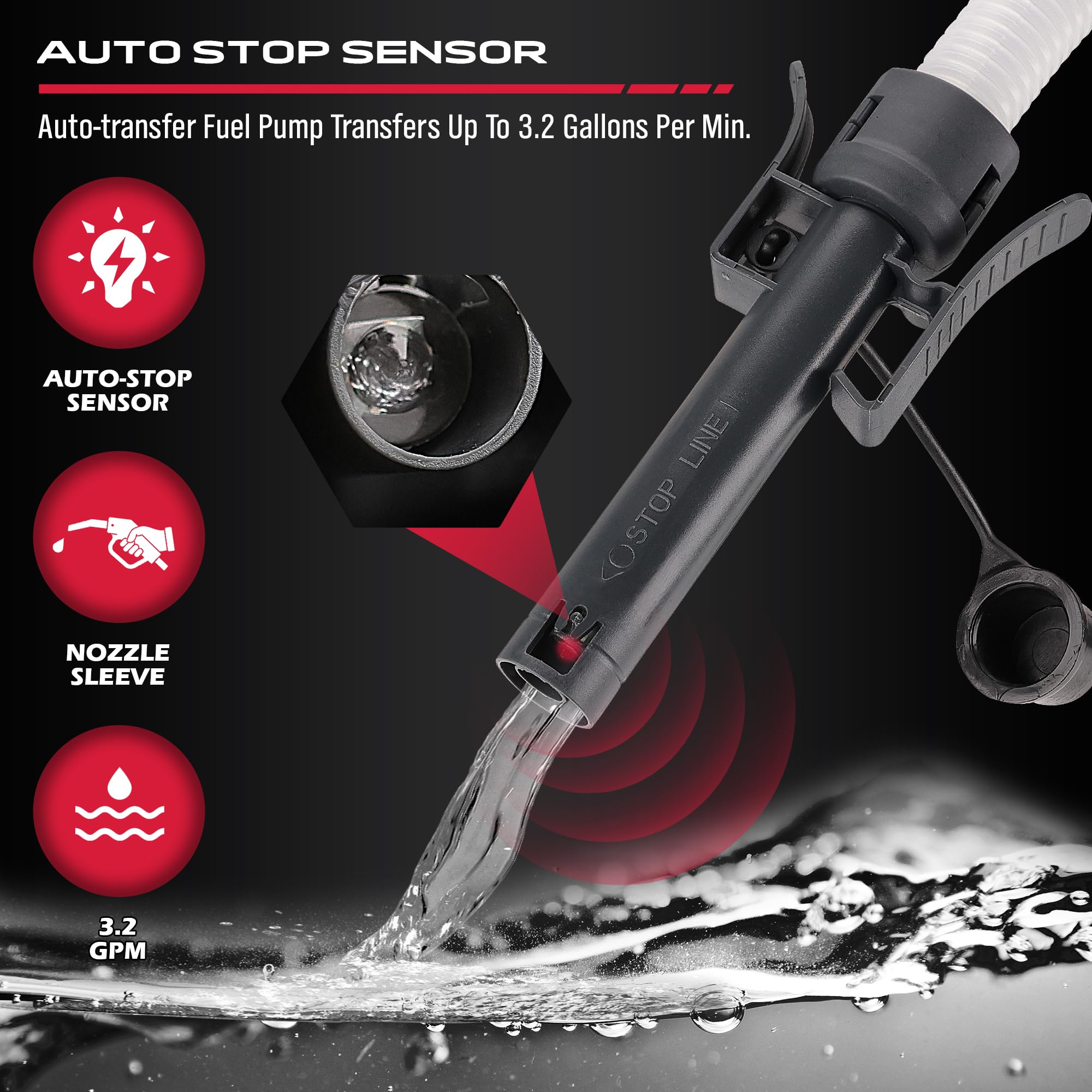 Battery Powered Fuel Transfer Pump with Auto-Stop Sensor - 51