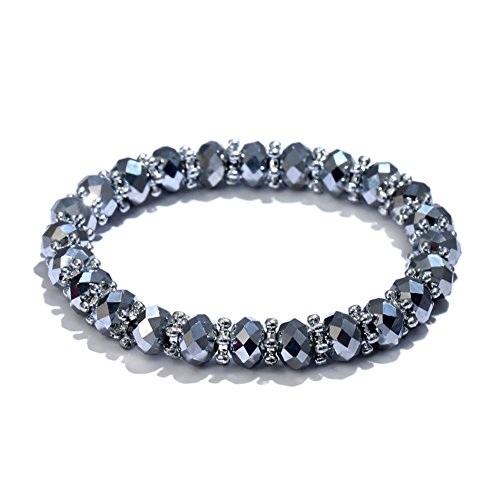 Elegant Beaded Bracelet for Women - Stylish Wristband Bangle Jewelry for Birthday, Anniversary & Valentine's Day Gifts | Perfect for Parties, Dating, Clubs & Everyday Wear (Grey)