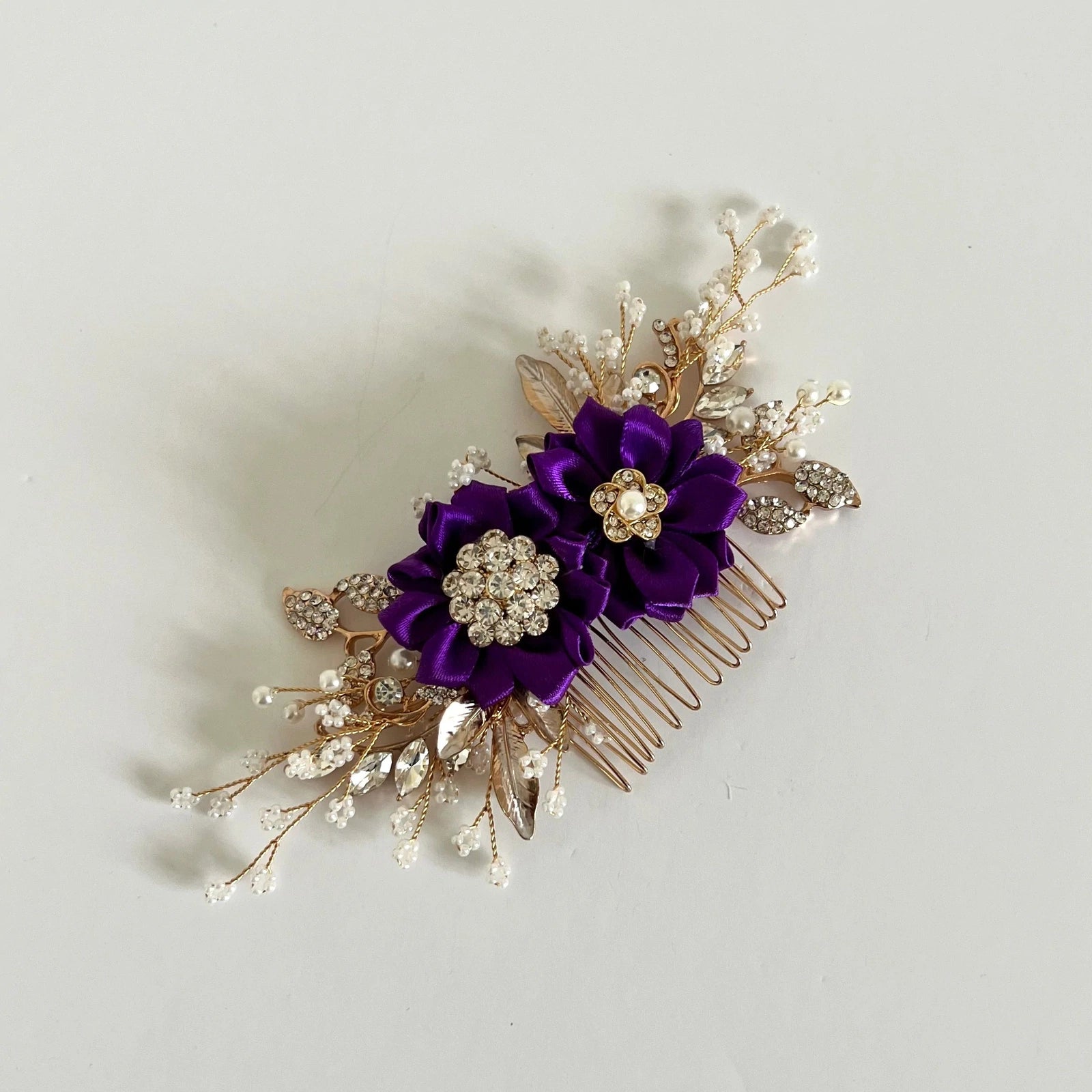 Elegant Floral Bridal Hair Comb - Wedding Hair Accessory with Flowers in All Colors (TT325) | Perfect for Brides, Bridesmaids & Special Occasions
