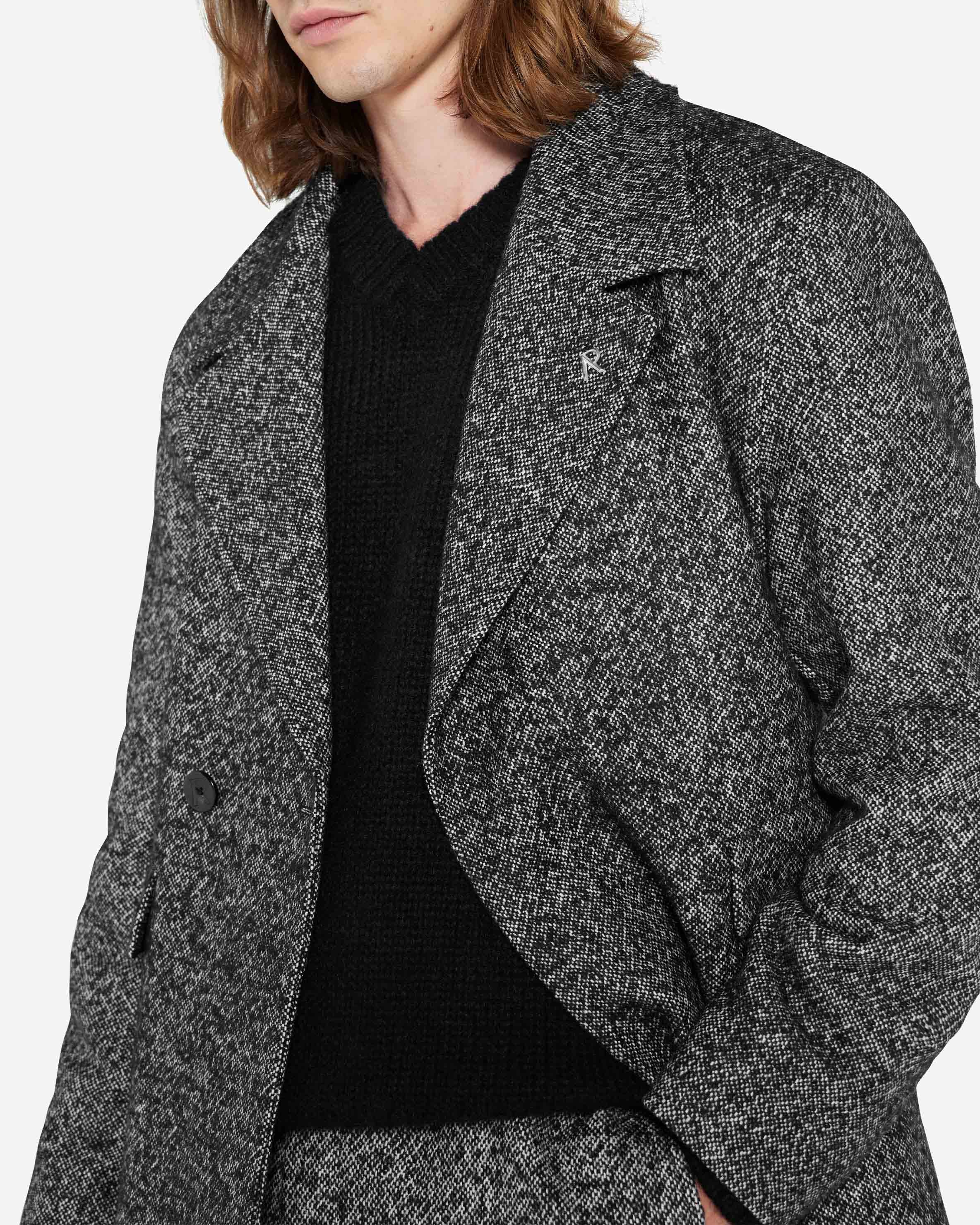 Double Breasted Overcoat for Men - Elegant Marble Pattern Wool Coat - Perfect for Business, Office & Winter Fashion