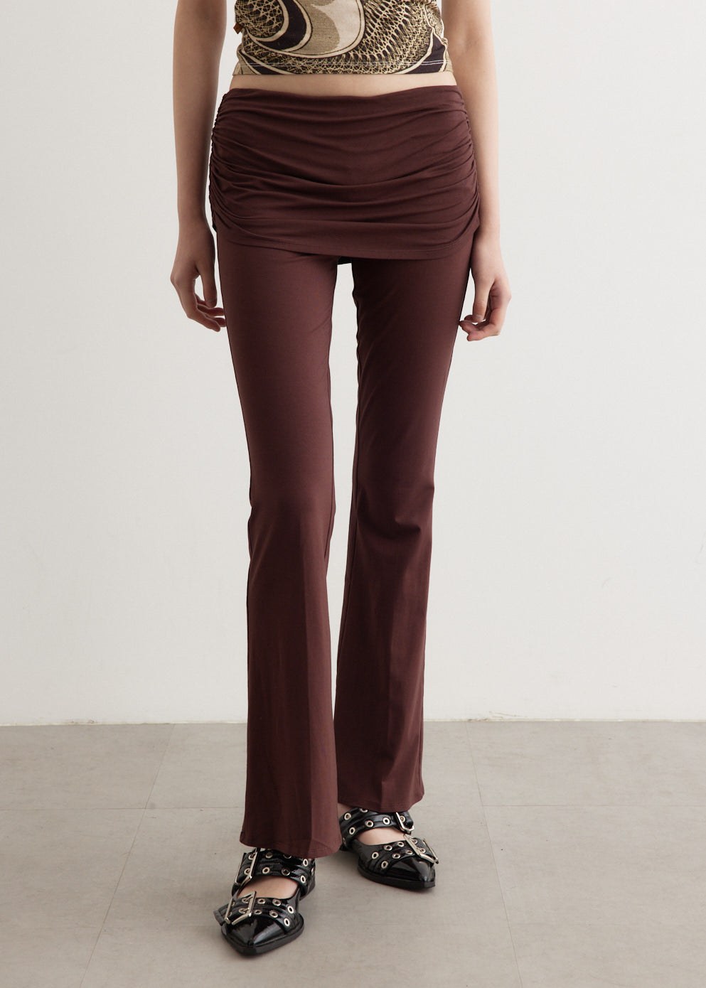 Alana Women's Brown Marble Print Pants - Size 1039MCBMAR Gray | Comfortable Casual Trousers for Work, Travel & Everyday Wear