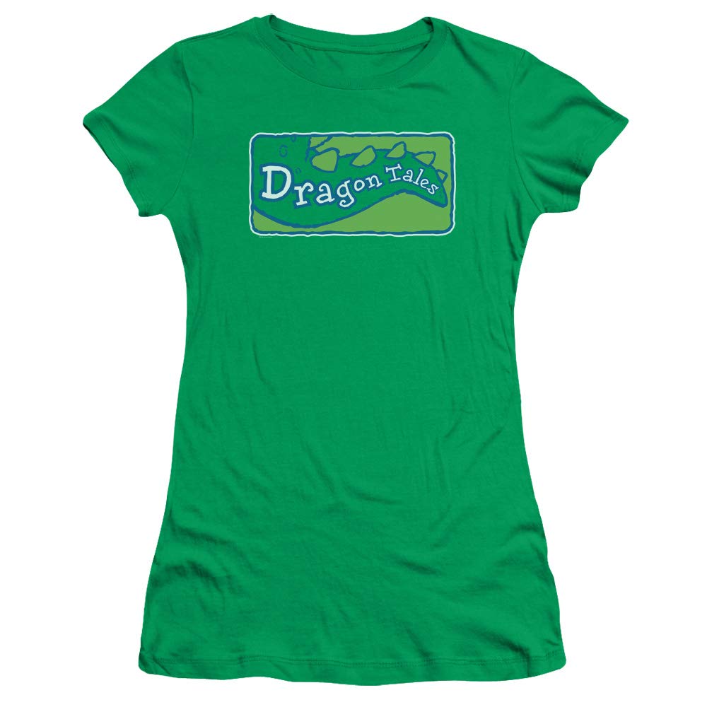 Trevco Dragon Tales Logo Juniors' Sheer Fitted T-Shirt | Official Licensed Apparel | Perfect for Cosplay, Theme Parties & Casual Wear