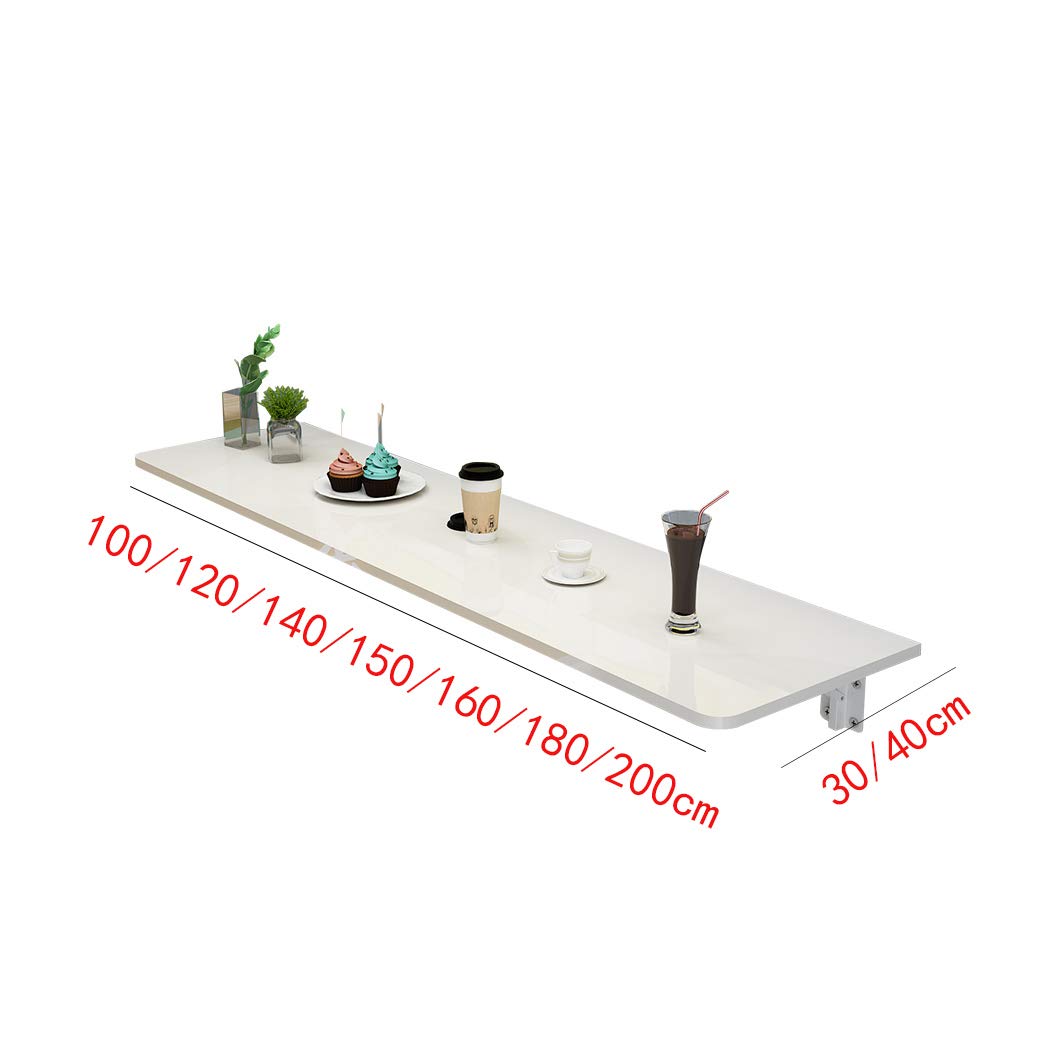 Wall-Mounted Folding Table - Space Saving Narrow Table for Home, Restaurant, Bar & Kitchen (30cm/40cm Wide, 100cm/140cm Long) - Perfect for Small Spaces, Coffee Shops & Dining Areas
