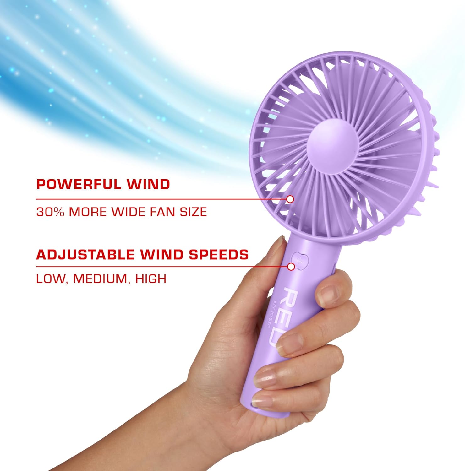 RED BY KISS Rechargeable Beauty Fan - Portable Cooling Fan for Makeup, Travel & Outdoor Activities | USB Powered Facial Mist Fan for Summer Heat Relief