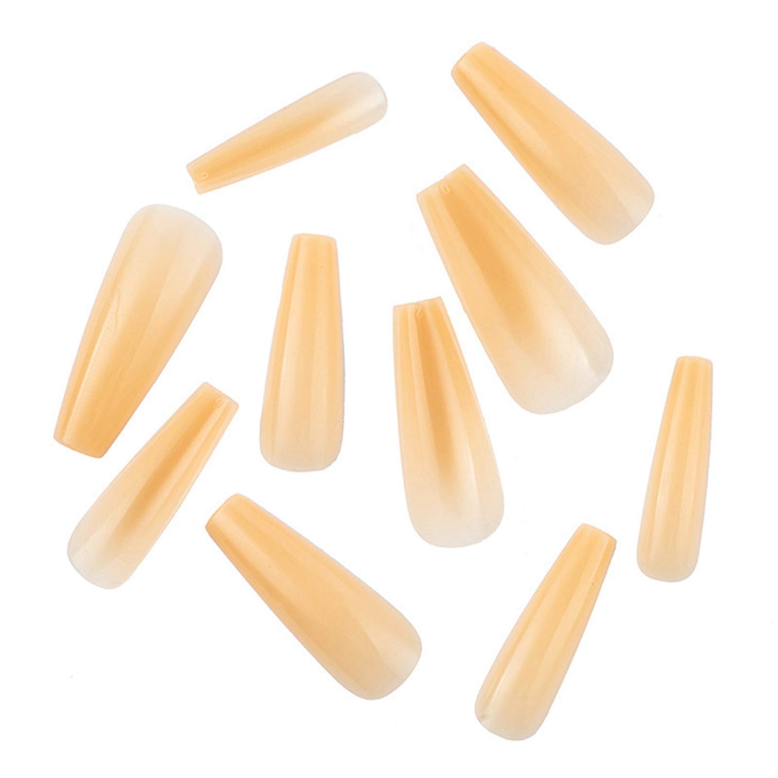 100 Pcs/Box Full Cover Long Press Coffin False Nails - Matte Ballerina Artificial Nails Tips in Pure Colors for Salon, Home Manicure & Party Events