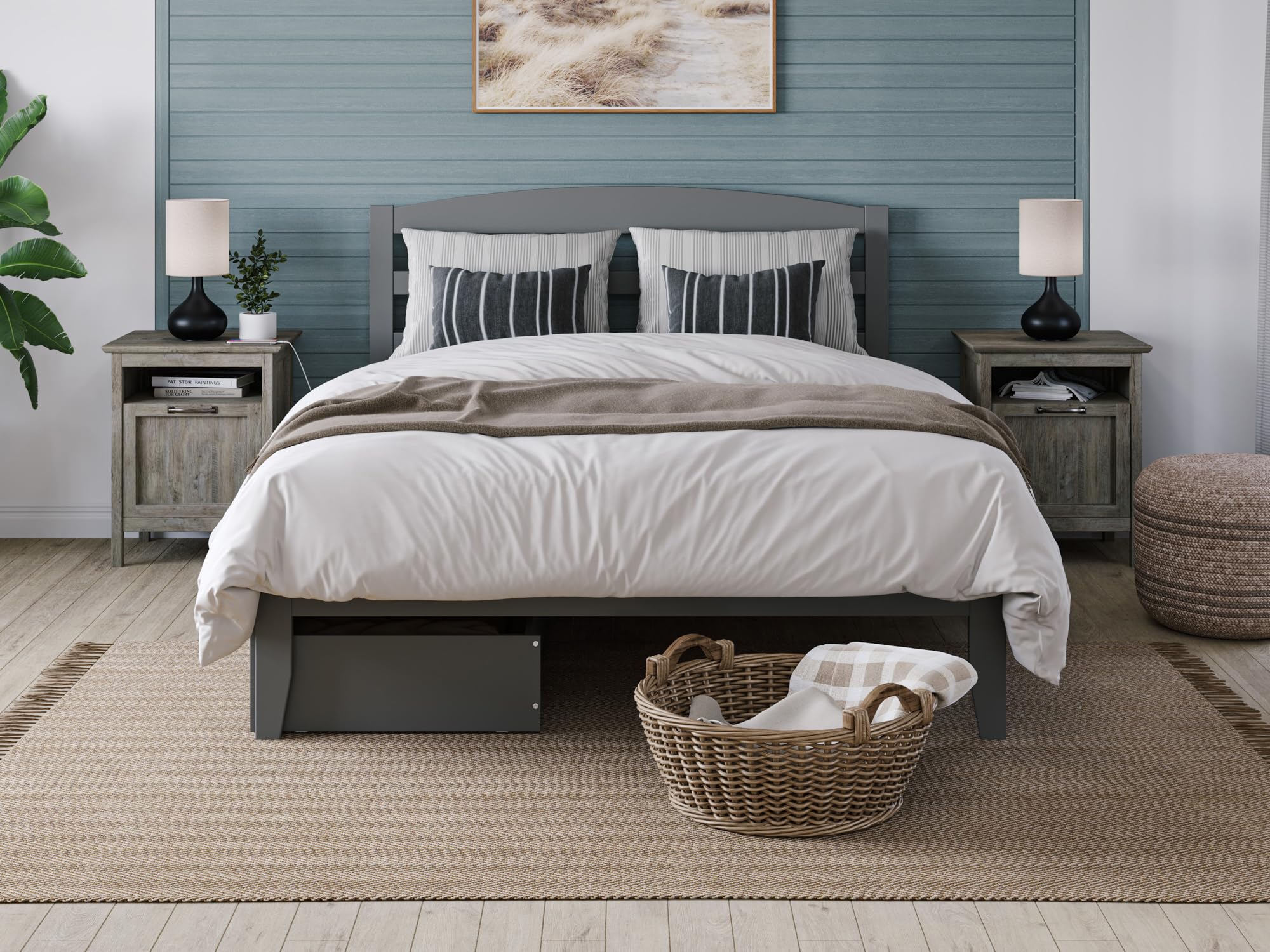 Warren Queen Platform Bed with Storage & USB Charger for Modern Bedrooms