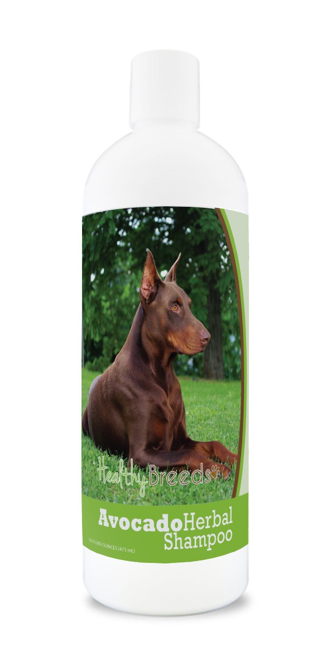 Healthy Breeds Doberman Pinscher Avocado & Herbal Dog Shampoo - 16 oz, Soap-Free & Hypoallergenic for Sensitive Skin - Perfect for Bathing, Grooming & Odor Control