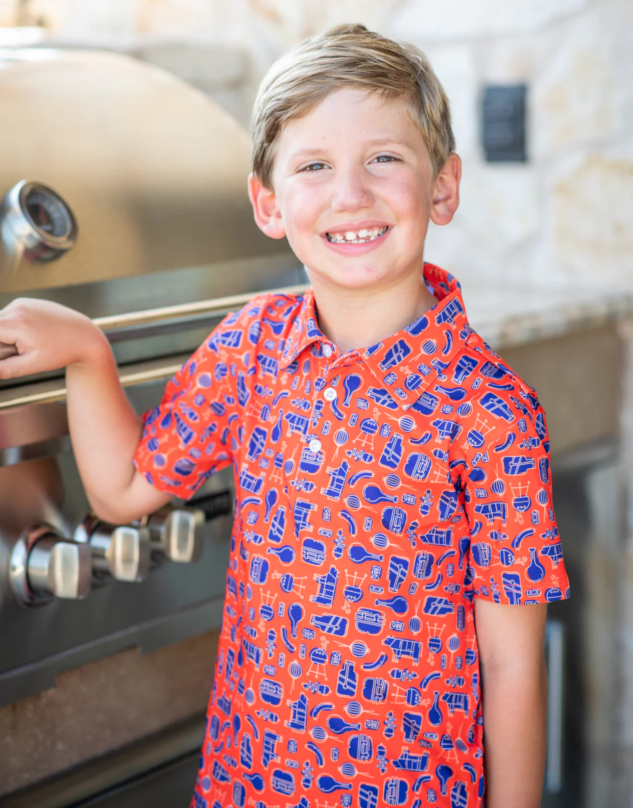 Men's Backyard BBQ Polo Shirt - Short Sleeve Casual Summer Top for Outdoor Grilling, Picnics & Parties | Breathable Comfort Fit