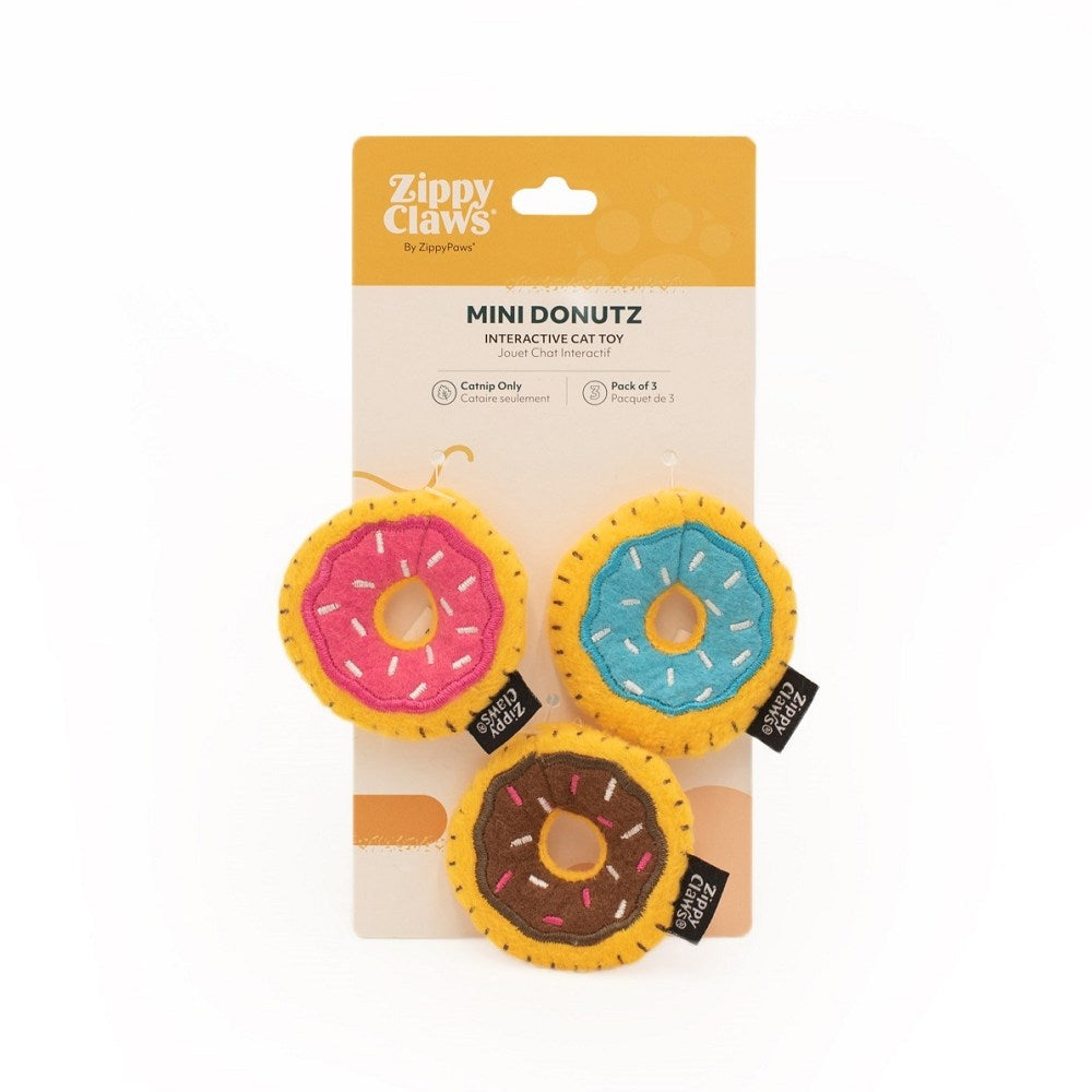 Mini Donut Cat Toy - Interactive Kitten Play Toy with Catnip - Perfect for Indoor Play & Training