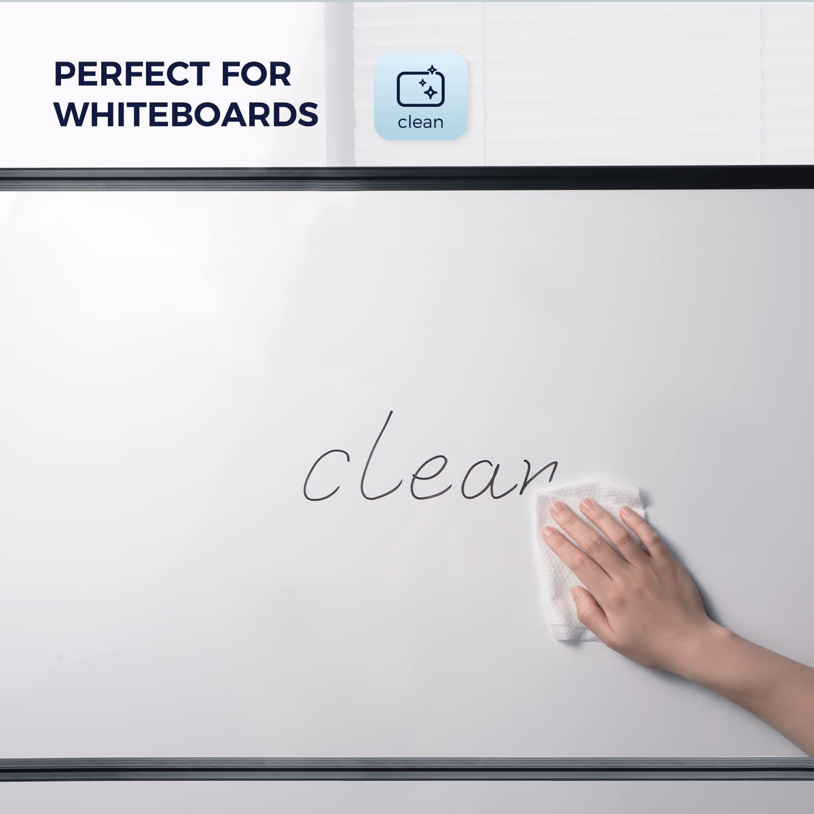 LOUKIN Dry Erase Wipes - Non-Toxic Whiteboard Cleaning Wipes (50 Count) - Perfect for Classrooms, Offices & Home Use