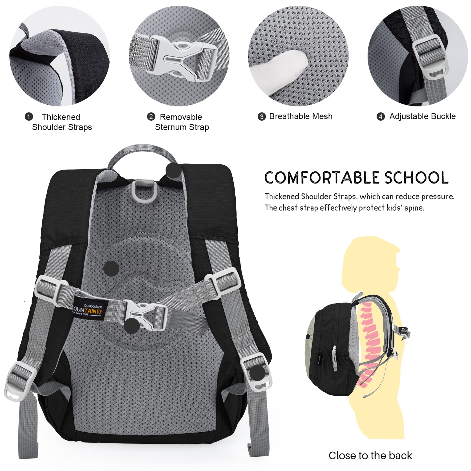 MOUNTAINTOP 5L Mini Backpack for Kids - Lightweight Travel School Backpack for Boys & Girls - Perfect for Kindergarten, Weekend Trips & Outdoor Adventures