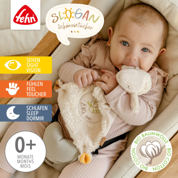FehnNATUR Dream Big Sensory Sheep Comforter - Soft Plush Baby Security Blanket with Soothing Textures | Perfect for Newborns, Toddlers & Autism Sensory Needs | Nursery, Travel & Bedtime Comfort