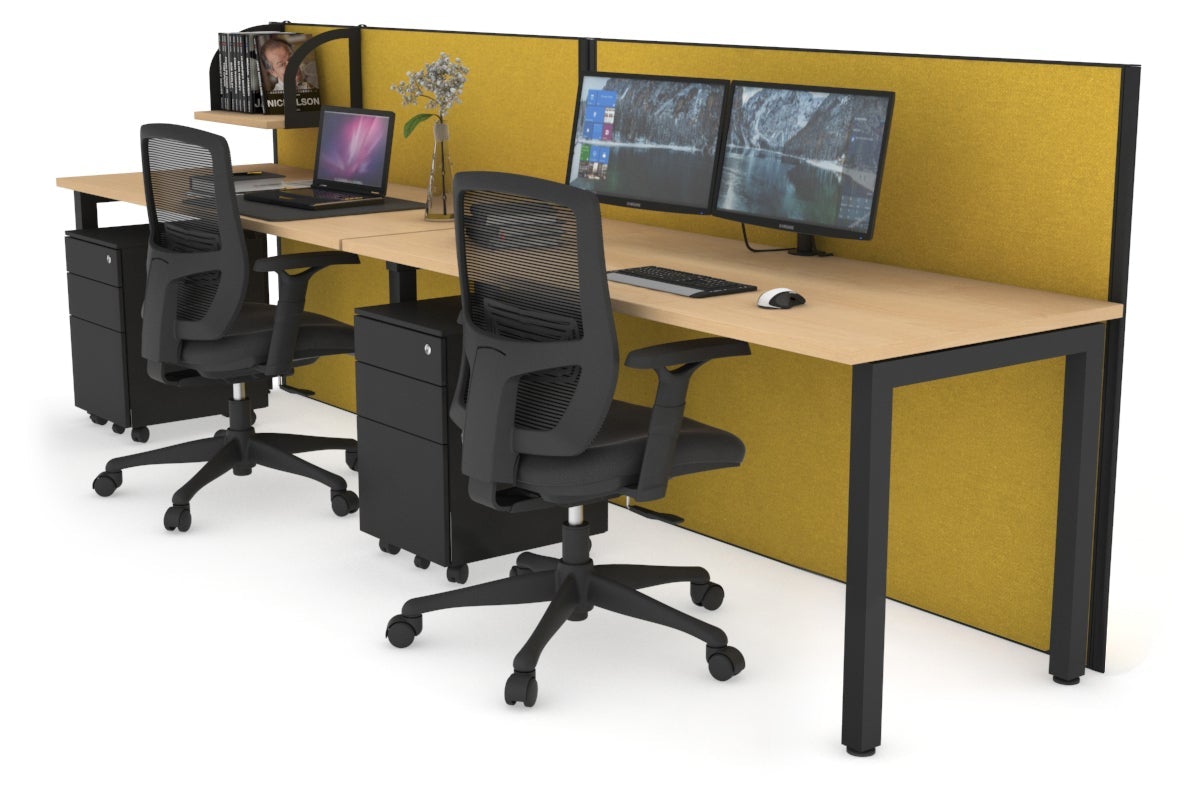 Horizon Quadro 2 Person Office Workstation with Square Legs - 1800L x 700W Dimensions - Perfect for Collaborative Workspaces & Home Offices