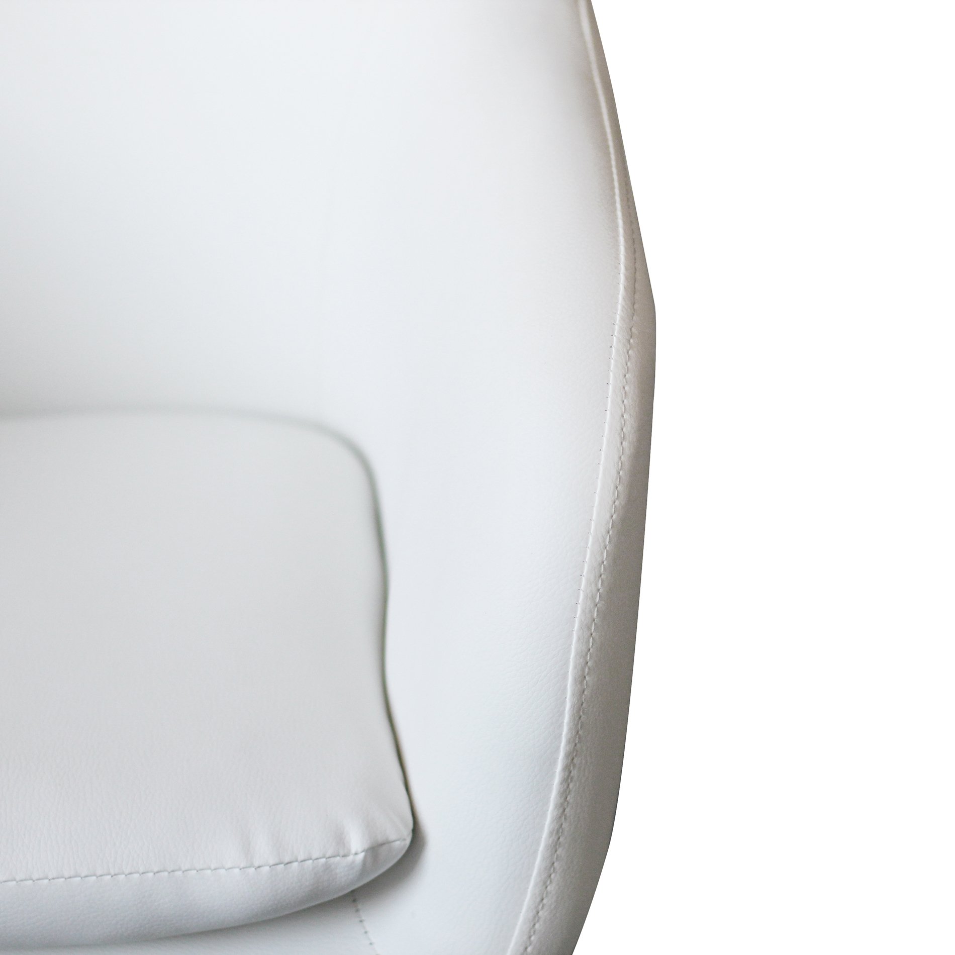 Premium Faux Leather Office Swivel Chair - Ergonomic Desk Chair with Adjustable Height for Home & Office Use - White Modern Executive Chair for Comfortable Working & Studying