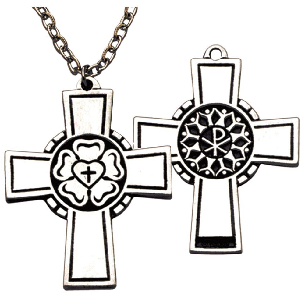 Terra Sancta Guild Pewter Luther Rose Pendant P-144 - Religious Jewelry for Men & Women - Perfect for Church, Gifts & Faith-Based Occasions