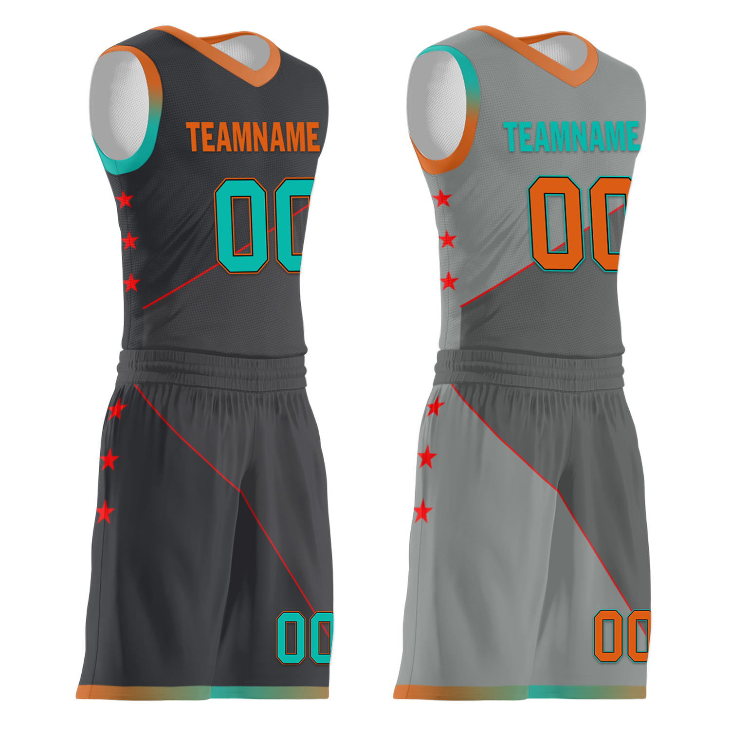 Custom Gray Reversible Basketball Jersey - COOLMAX Breathable Fabric for Personalized Team Uniforms | Perfect for Games, Practice & Fan Gear