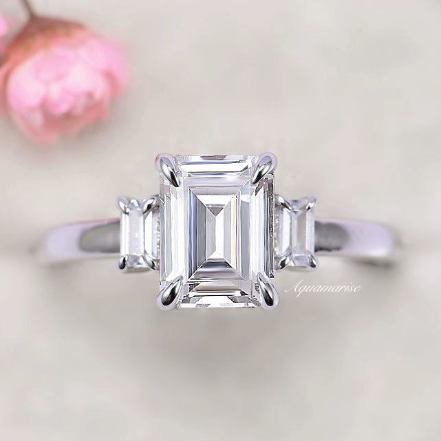 IGI Certified 14K White Gold Emerald Cut Lab Grown Diamond Engagement Ring for Women - Perfect for Proposals, Anniversaries & Special Occasions