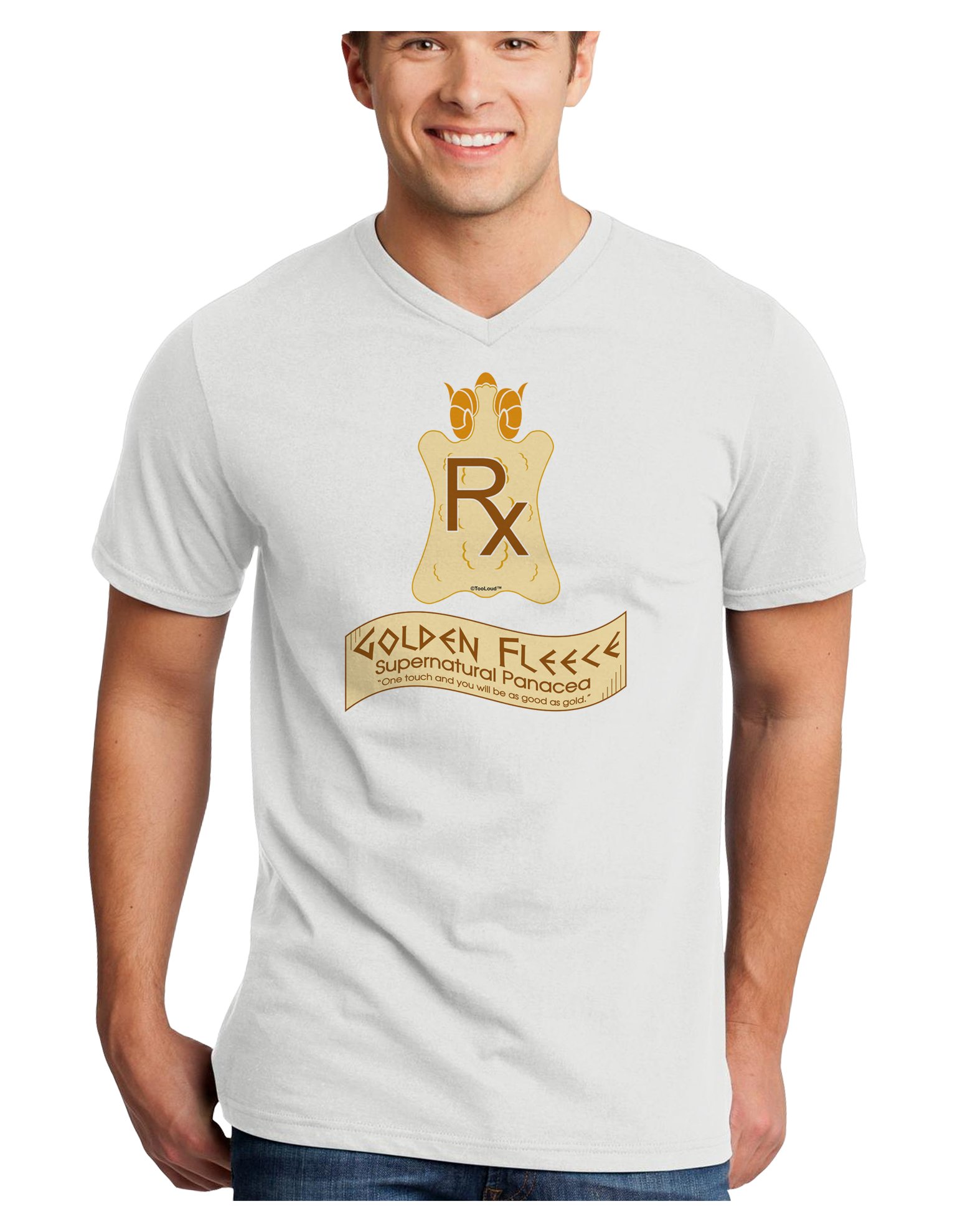 TooLoud Golden Fleece Supernatural Panacea V-Neck T-Shirt for Men | Soft Cotton Graphic Tee | Perfect for Casual Wear, Concerts & Fan Merch Collection
