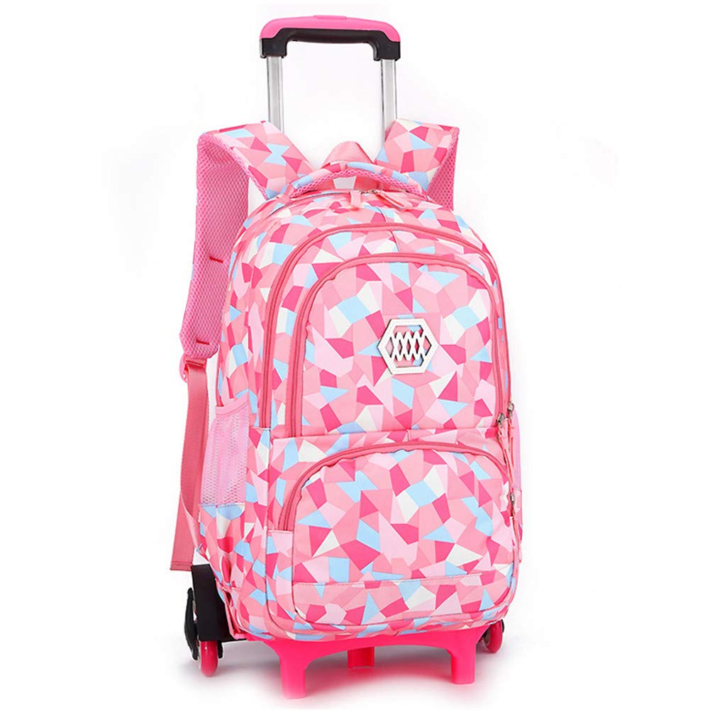 Girls Rolling Backpack with Wheels - Lightweight School Backpack for Middle School Students, Durable Trolley Luggage for Travel & Daily Use - Perfect for School, Commuting, and Weekend Trips