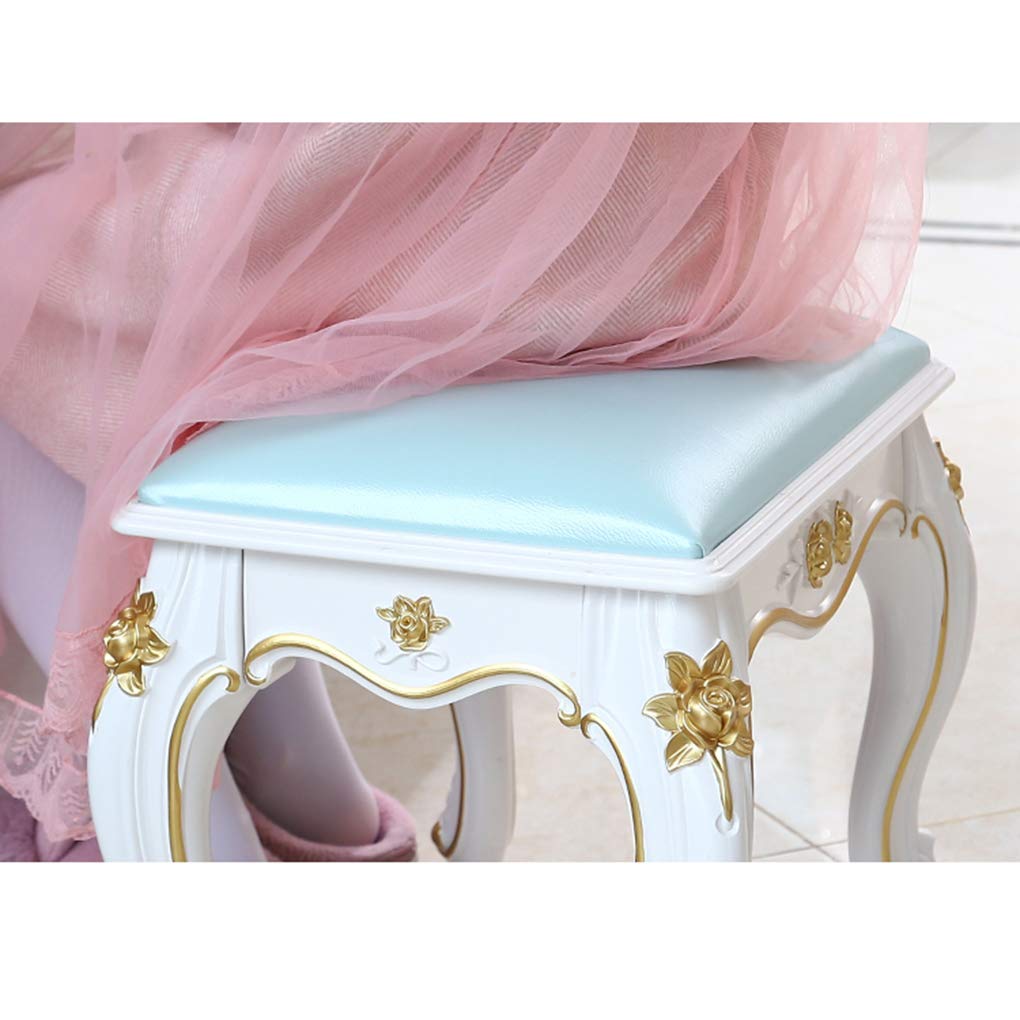 zyifan Square Vanity Stool with ABS Legs - Padded Makeup Dressing Bench, Sturdy 330LBS Capacity Piano Seat Chair for Bedroom & Bathroom - Perfect for Makeup Vanity, Dressing Room, and Home Decor