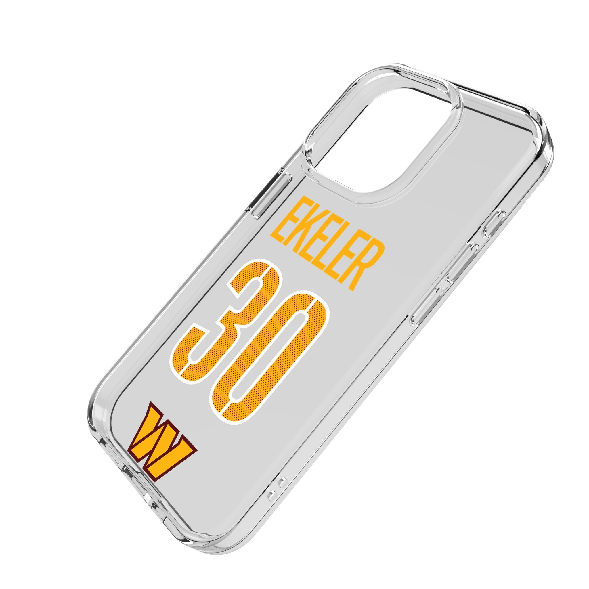 Austin Ekeler Washington Commanders 30 Game Tactical Clear Phone Case for iPhone 14/13/12/11 Pro Max - Durable Protective Cover for Football Fans & NFL Enthusiasts - Perfect for Game Day & Everyday Use