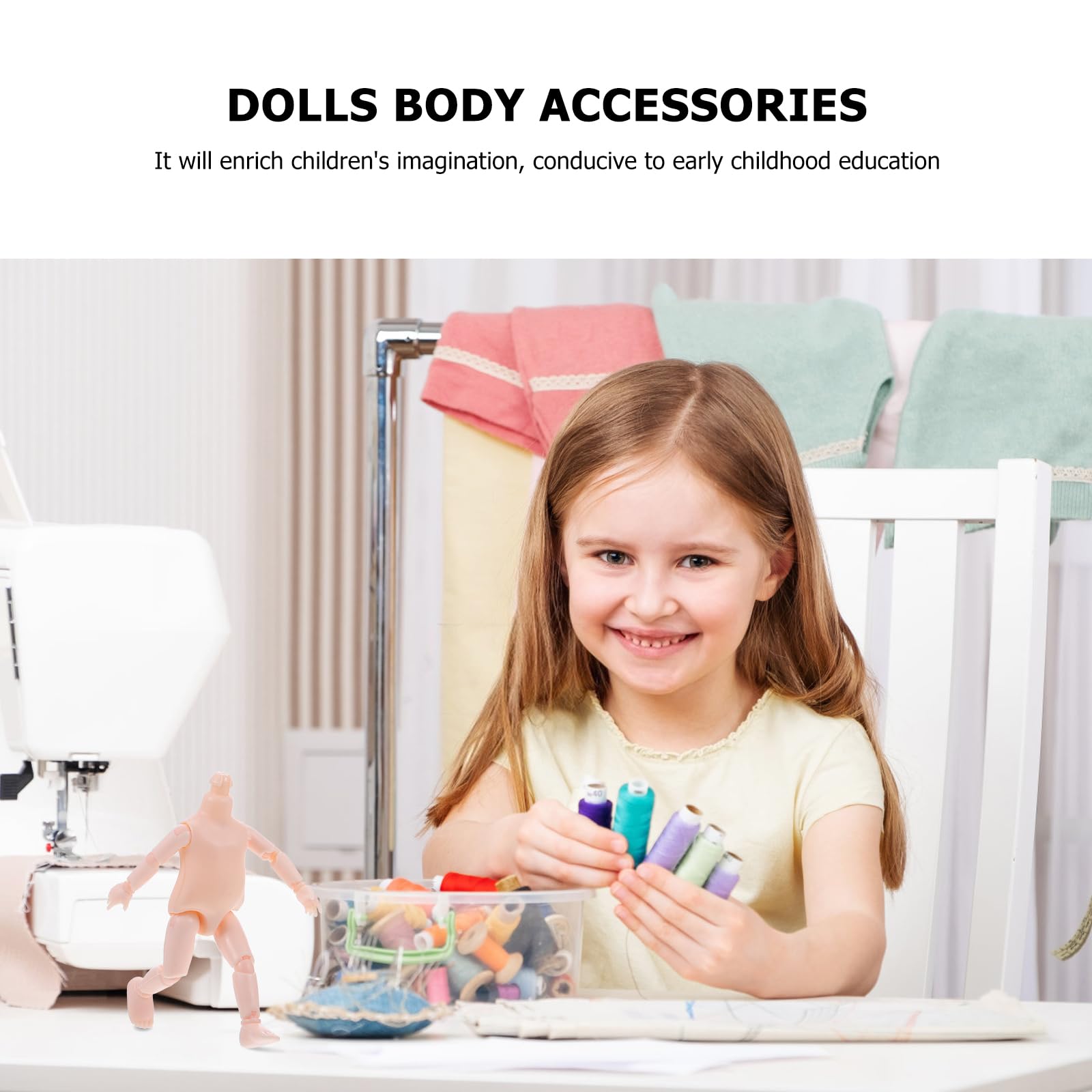 Healifty 6pcs Nude Ball Joint Doll Body with Movable Limbs - DIY BJD Doll Making Kit for Artists & Collectors - Perfect for Custom Doll Design, Photography & Cosplay