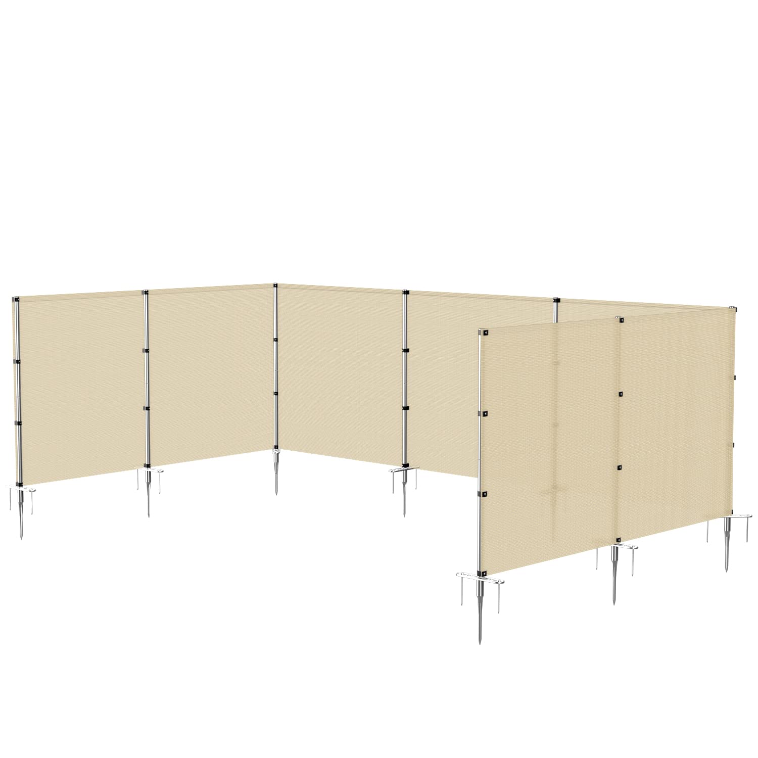 Coarbor 4'x2' Beige Removable Privacy Fence Panel - Outdoor Yard Barrier for Pools, Dog Runs, Chicken Coops & Vegetable Gardens with Spikes & Poles | Perfect for Backyard Privacy, Pet Containment & Garden Protection